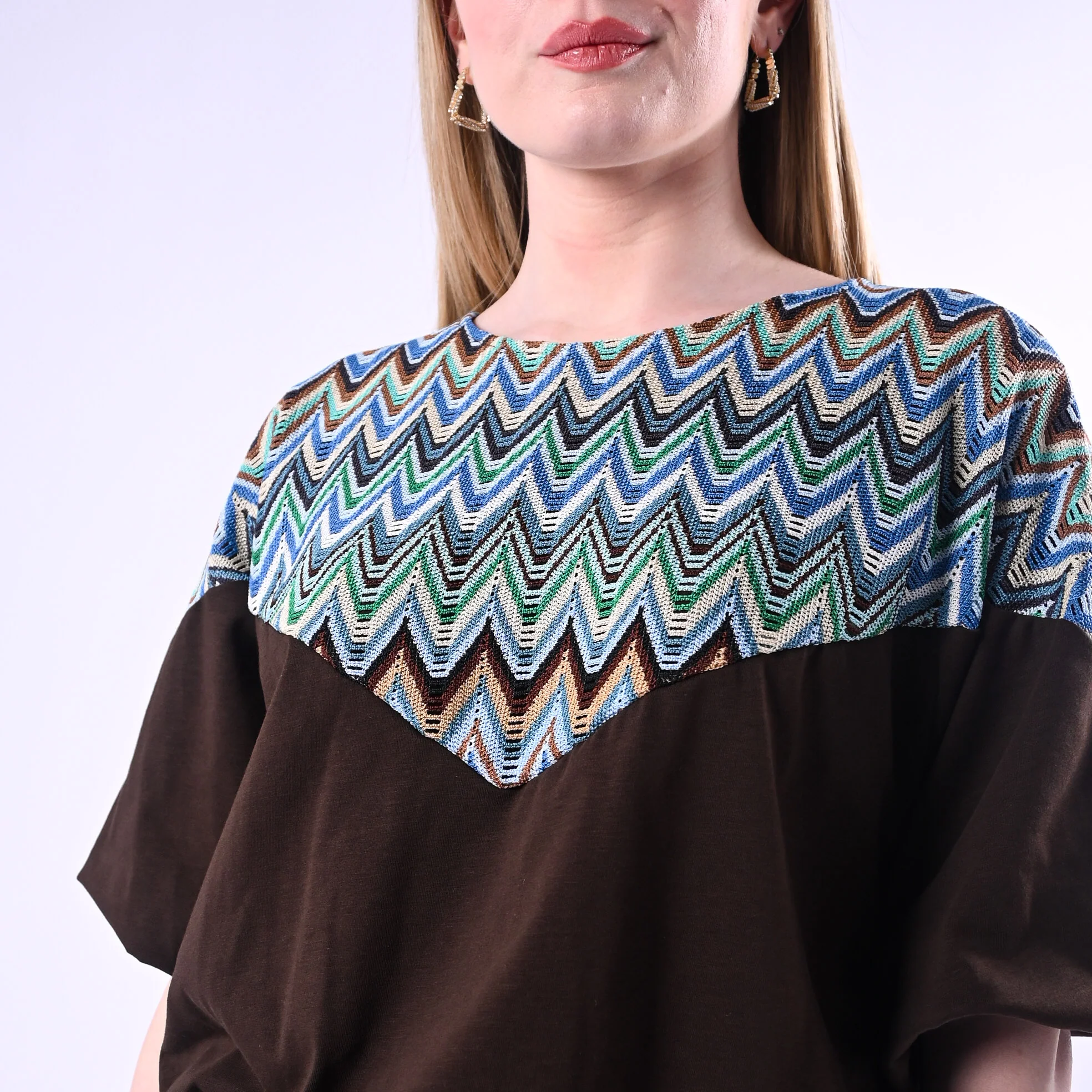 TENSIONE IN - BLUSA PALLONC CON ISERTO MISSONI ART.39197/F - FANTASIA - Image 5