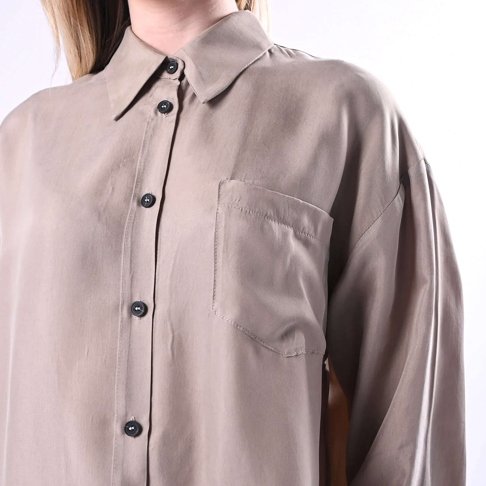 TENSIONE IN - CAMICIA FLUIDA IN CUPRO ART.26C4727/B - BEIGE - Image 5
