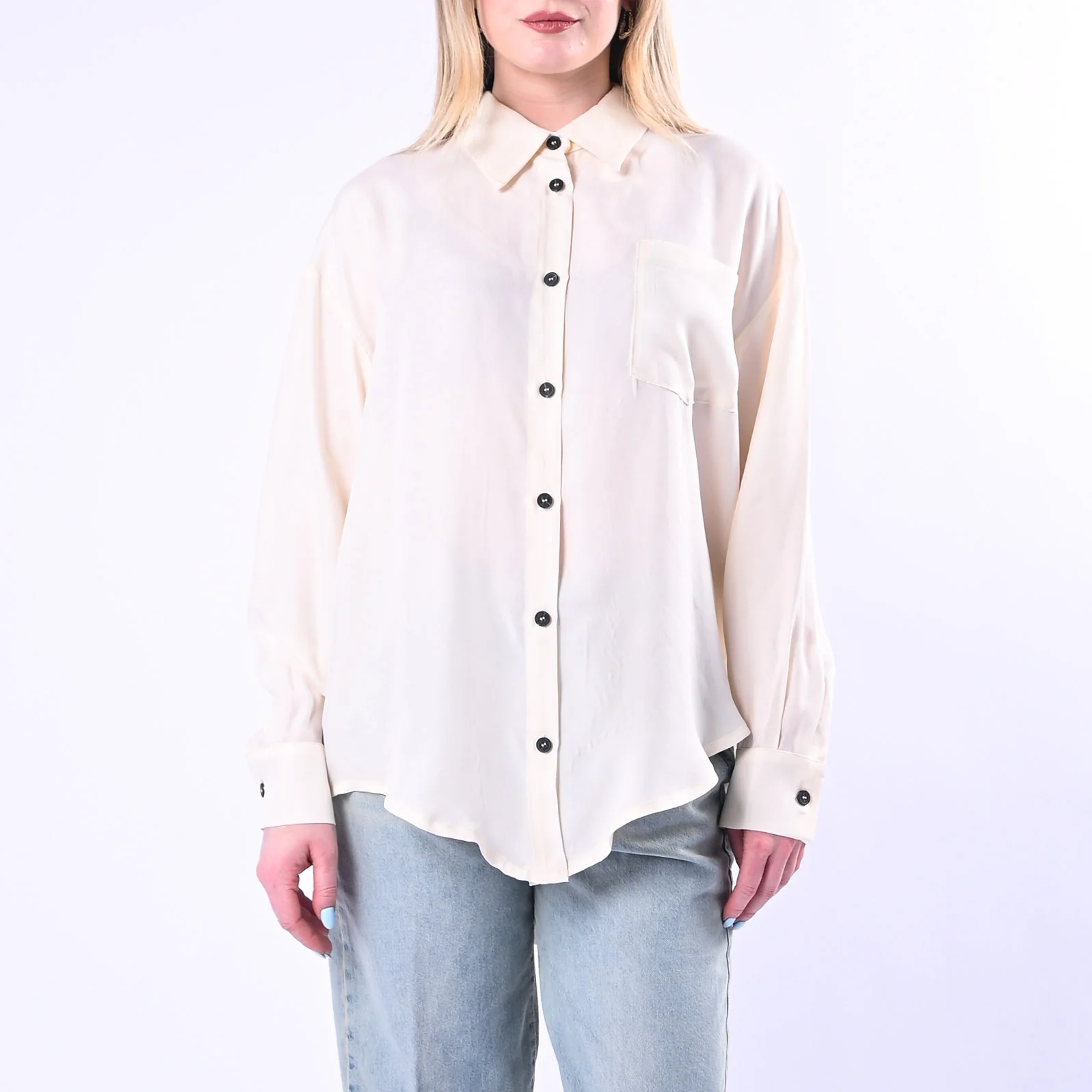 TENSIONE IN - CAMICIA FLUIDA IN CUPRO ART.26C4727/BU - BURRO - Image 2