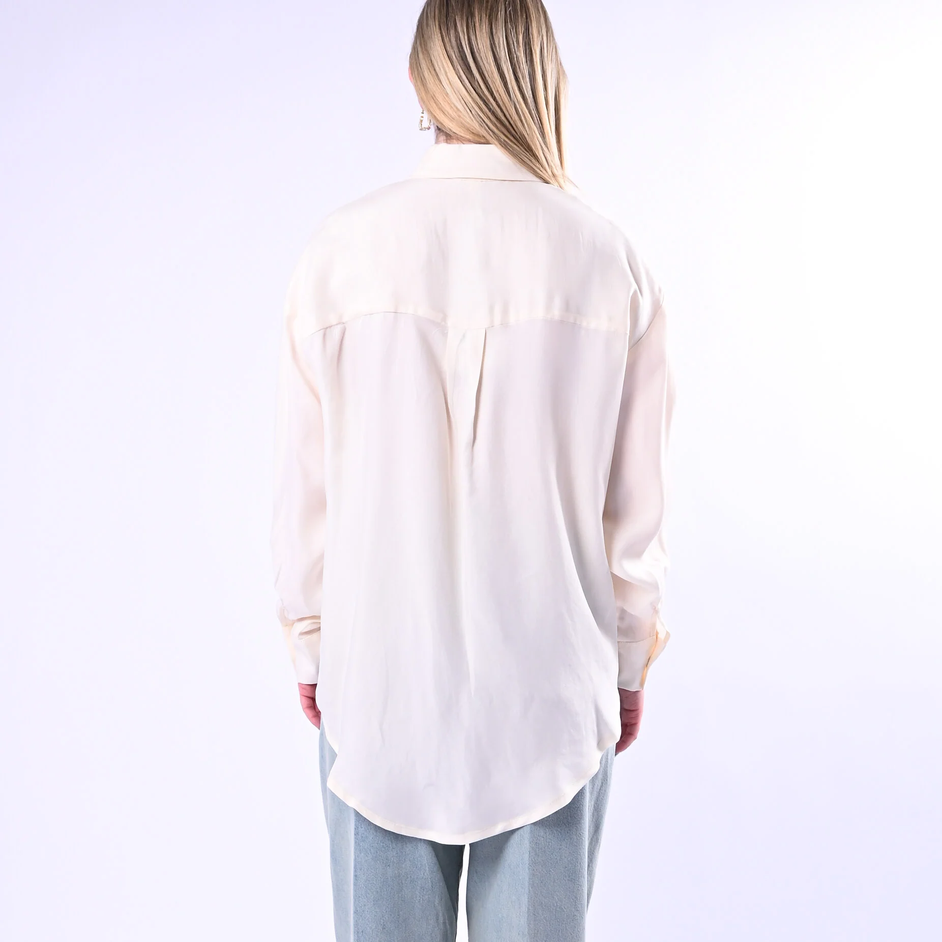 TENSIONE IN - CAMICIA FLUIDA IN CUPRO ART.26C4727/BU - BURRO - Image 4
