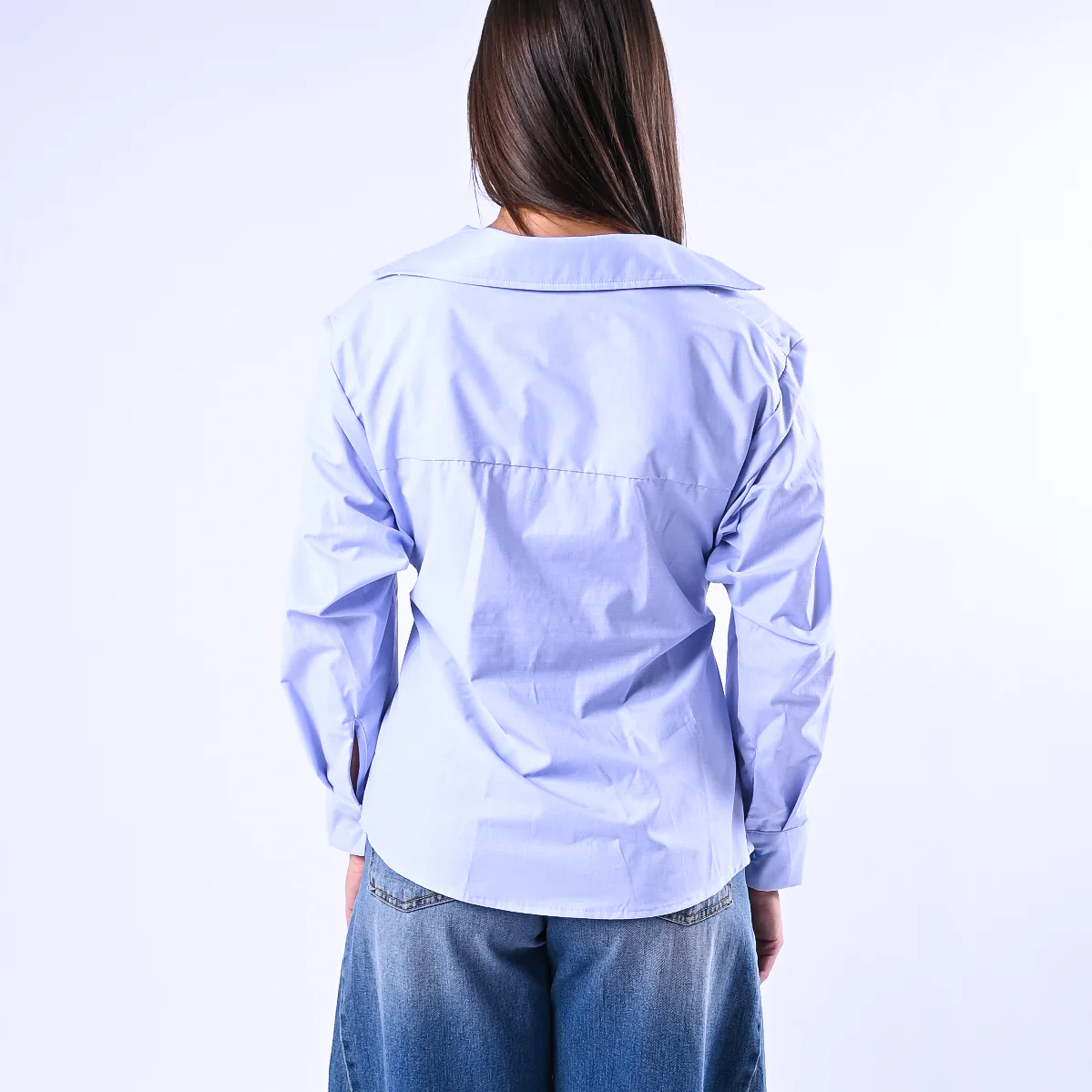 TENSIONE IN - CAMICIA INCROCIATA CON NODO ART.260046 - CELESTE - Image 4