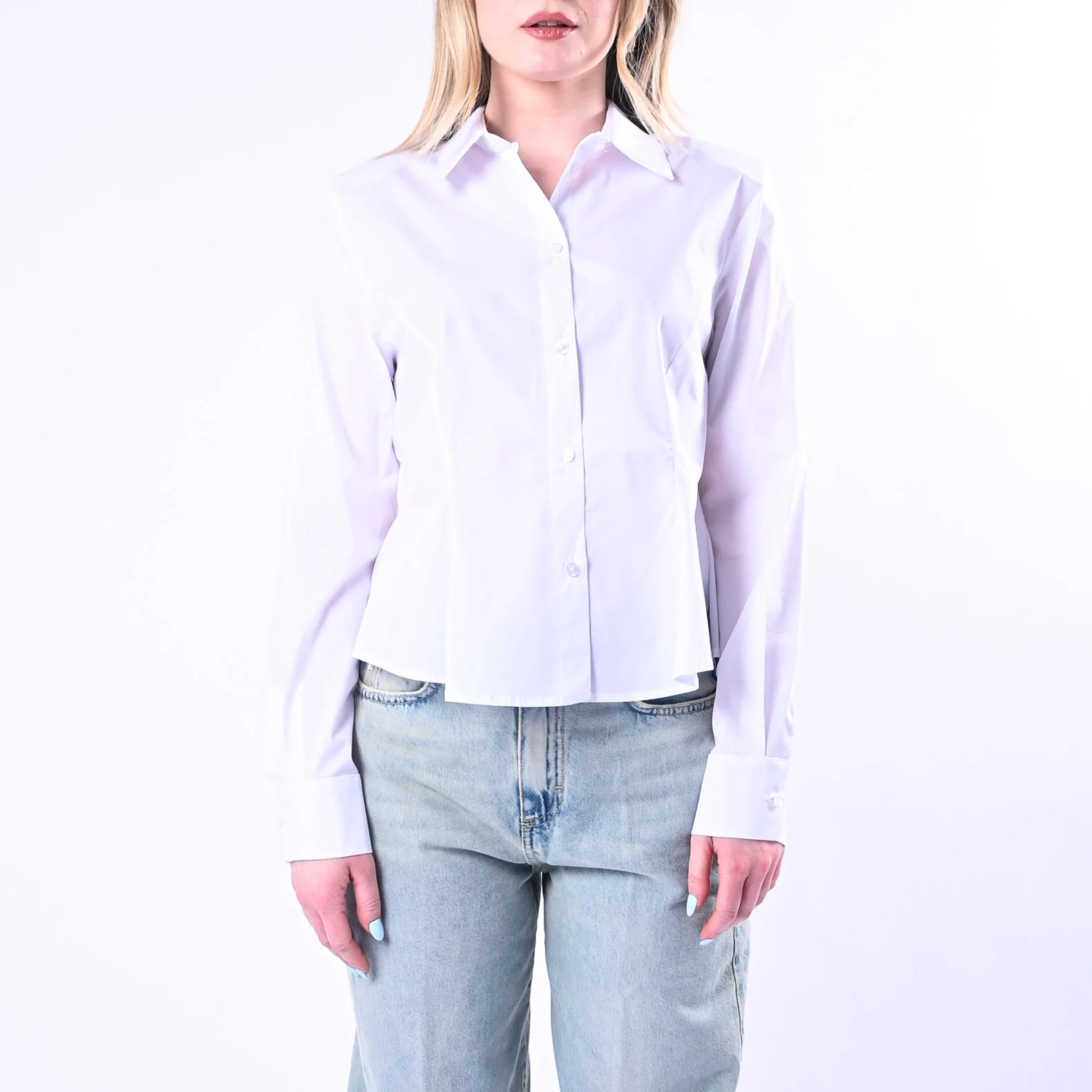 TENSIONE IN - CAMICIA POPELINE CON SPALLINE ART.S26C4503/B - BIANCO - Image 2