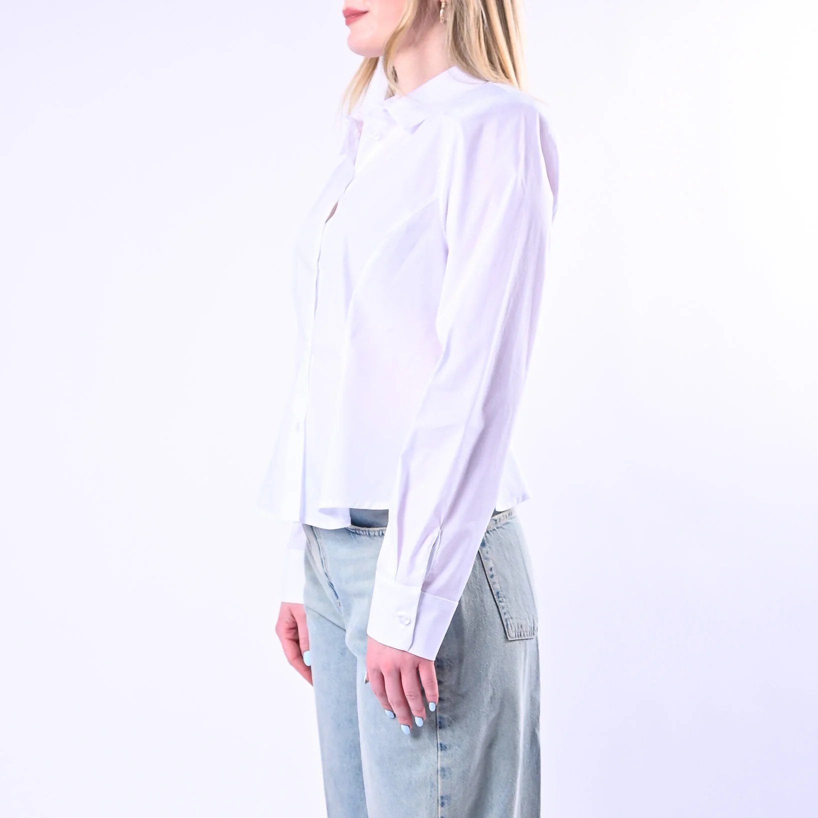 TENSIONE IN - CAMICIA POPELINE CON SPALLINE ART.S26C4503/B - BIANCO - Image 3