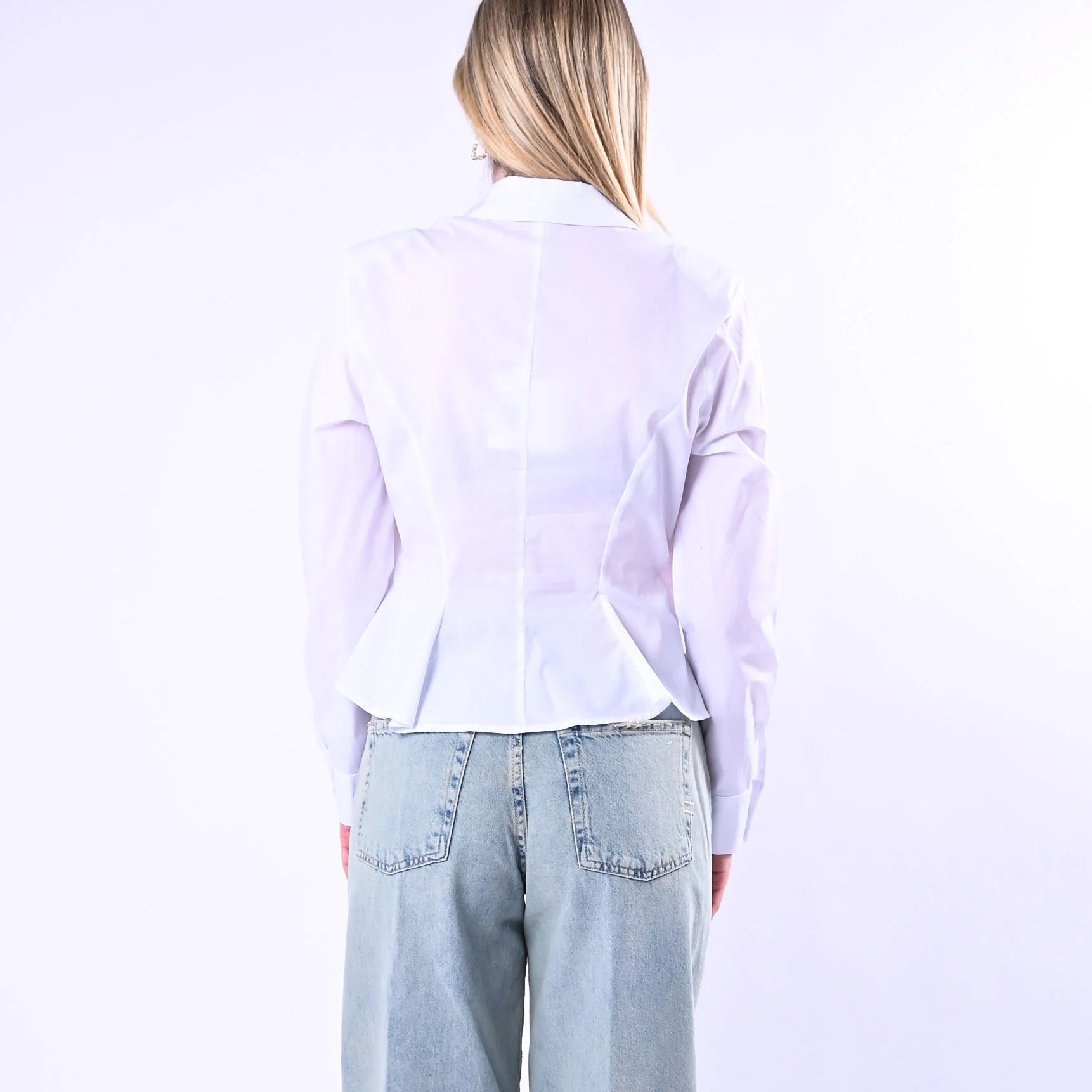 TENSIONE IN - CAMICIA POPELINE CON SPALLINE ART.S26C4503/B - BIANCO - Image 4
