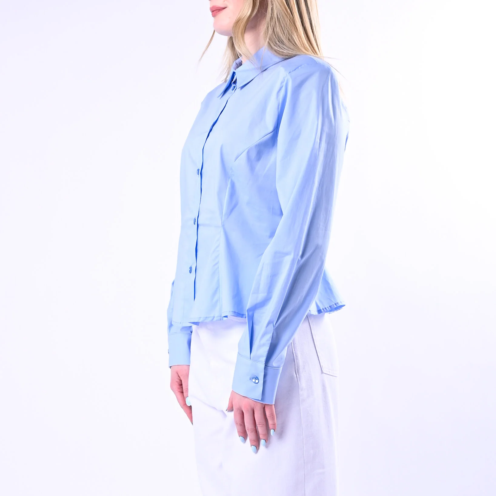 TENSIONE IN - CAMICIA POPELINE CON SPALLINE ART.S26C4503/C - CELESTE - Image 3