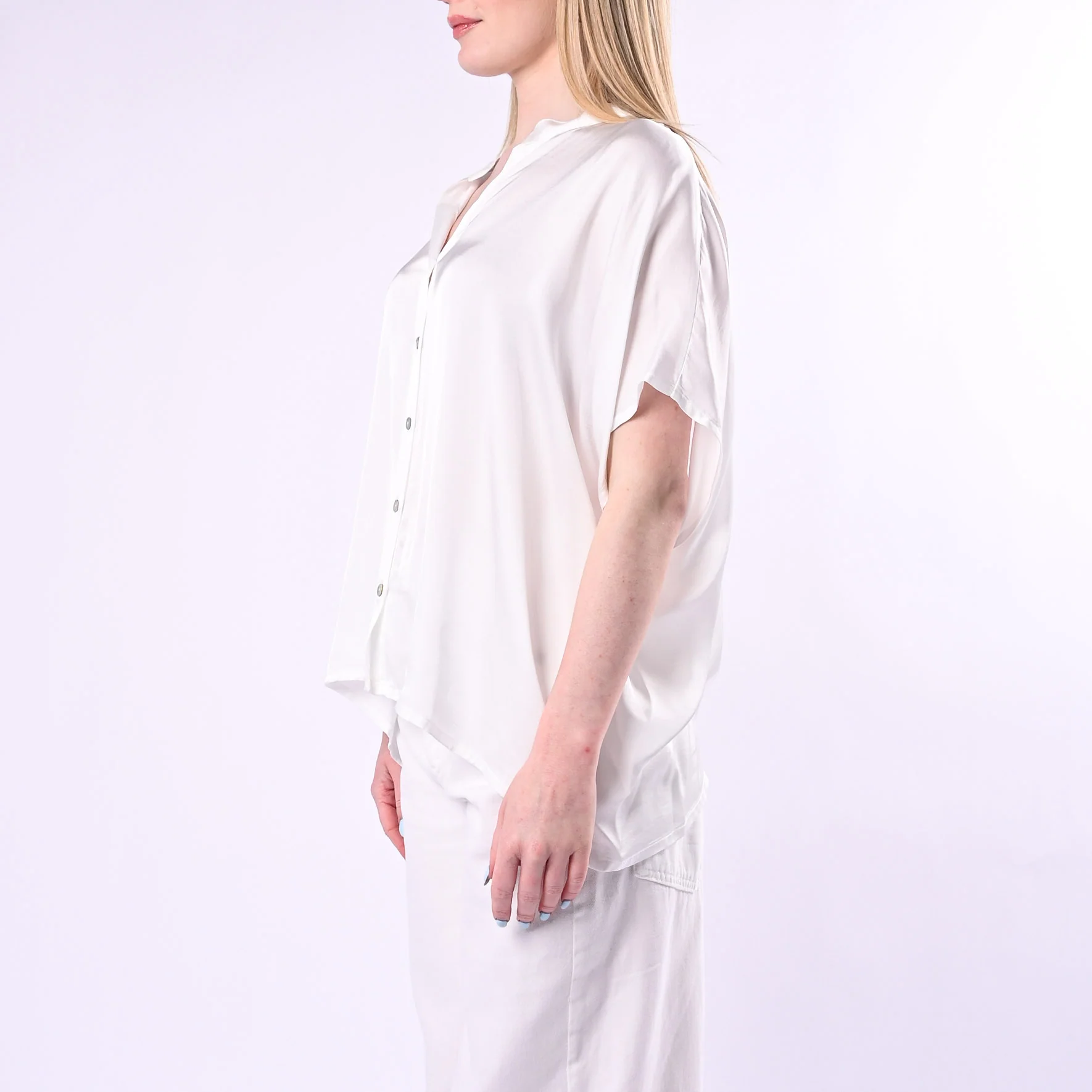 TENSIONE IN - CAMICIA VISCOSA SPALLA SCESA ART. F5039C/L - LATTE - Image 3