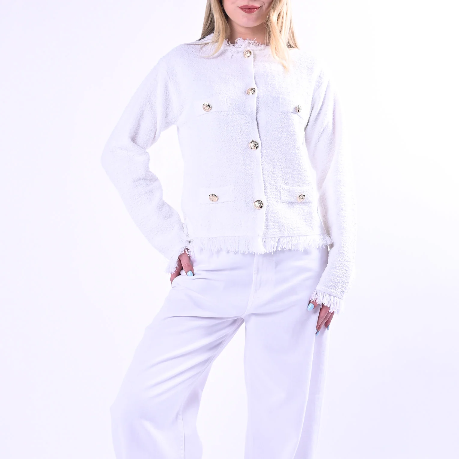 TENSIONE IN - GIACCHINA CHANEL CON PATTINE ART.41A459/B - BIANCO