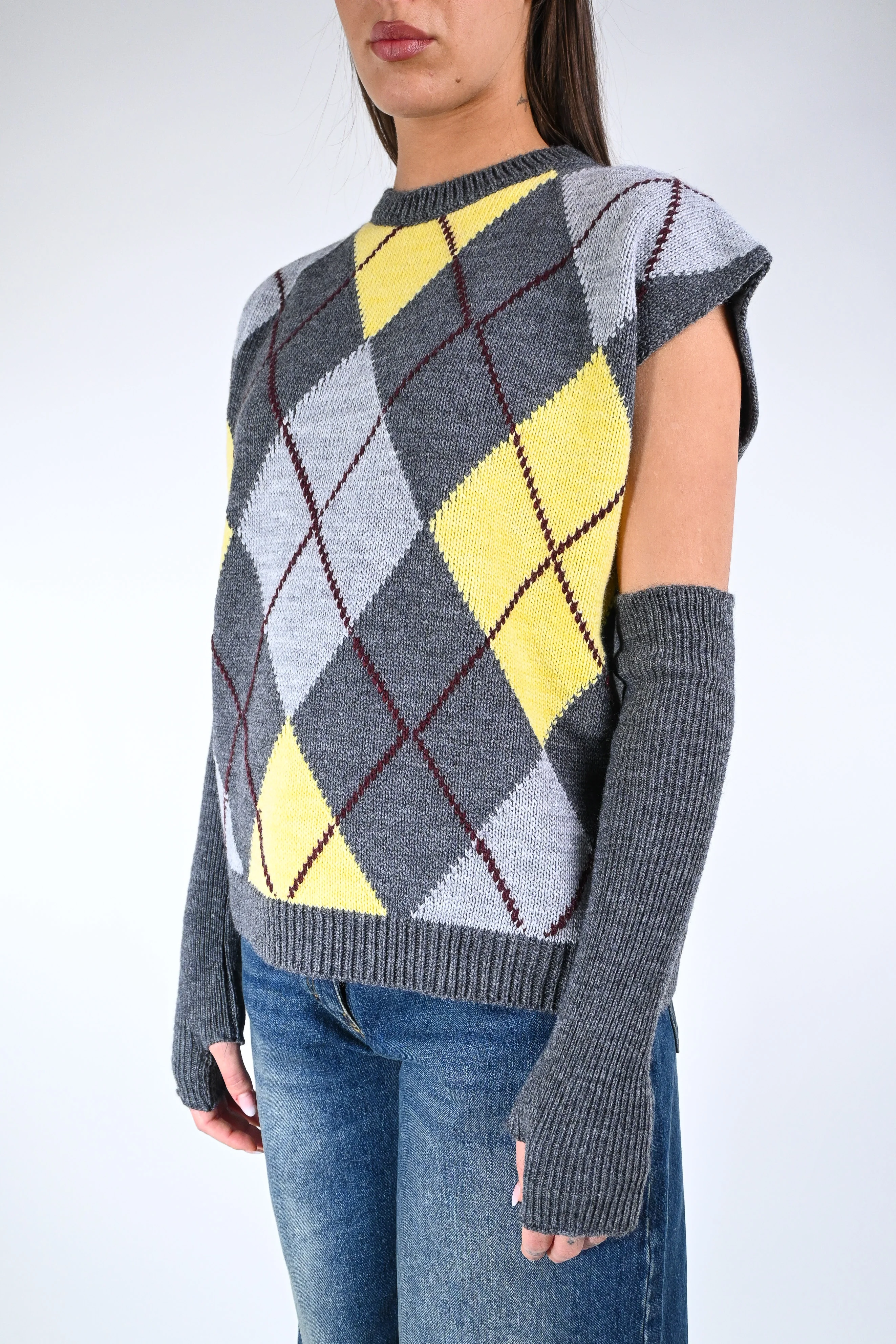 TENSIONE IN - GILET CON MANICOTTI ART.W5HMT34A400 - GRIGIO - Image 3