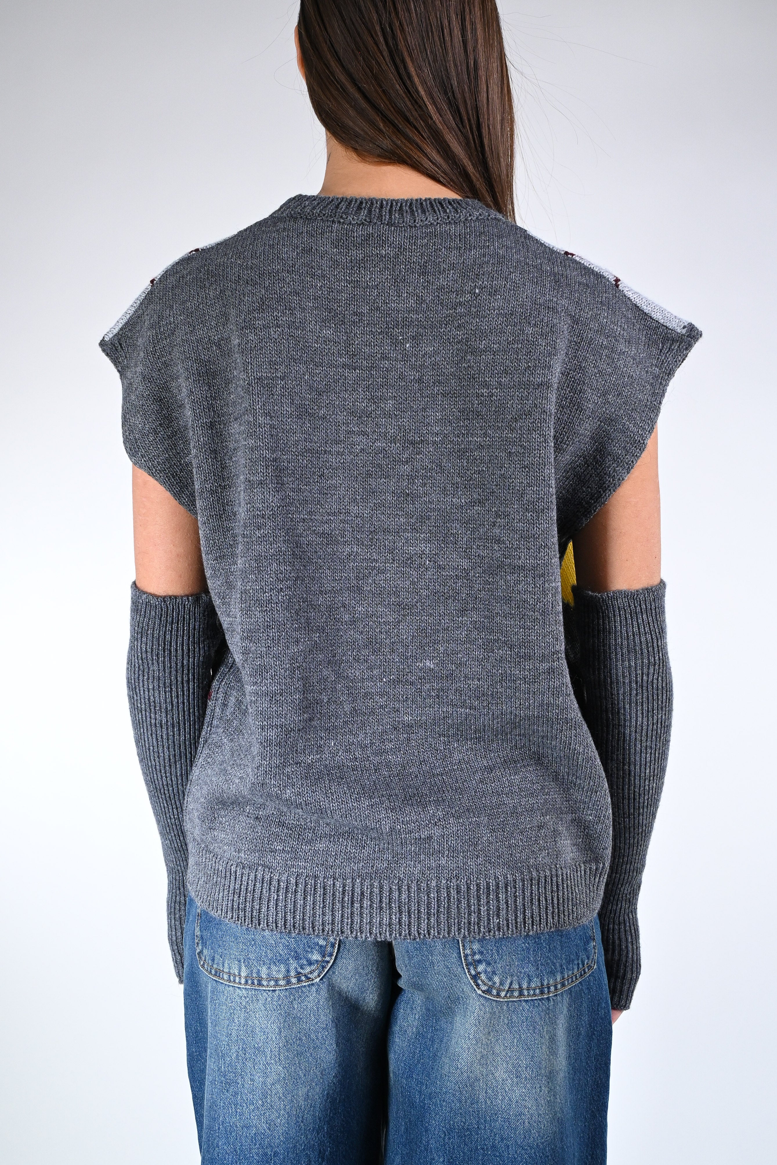 TENSIONE IN - GILET CON MANICOTTI ART.W5HMT34A400 - GRIGIO - Image 4