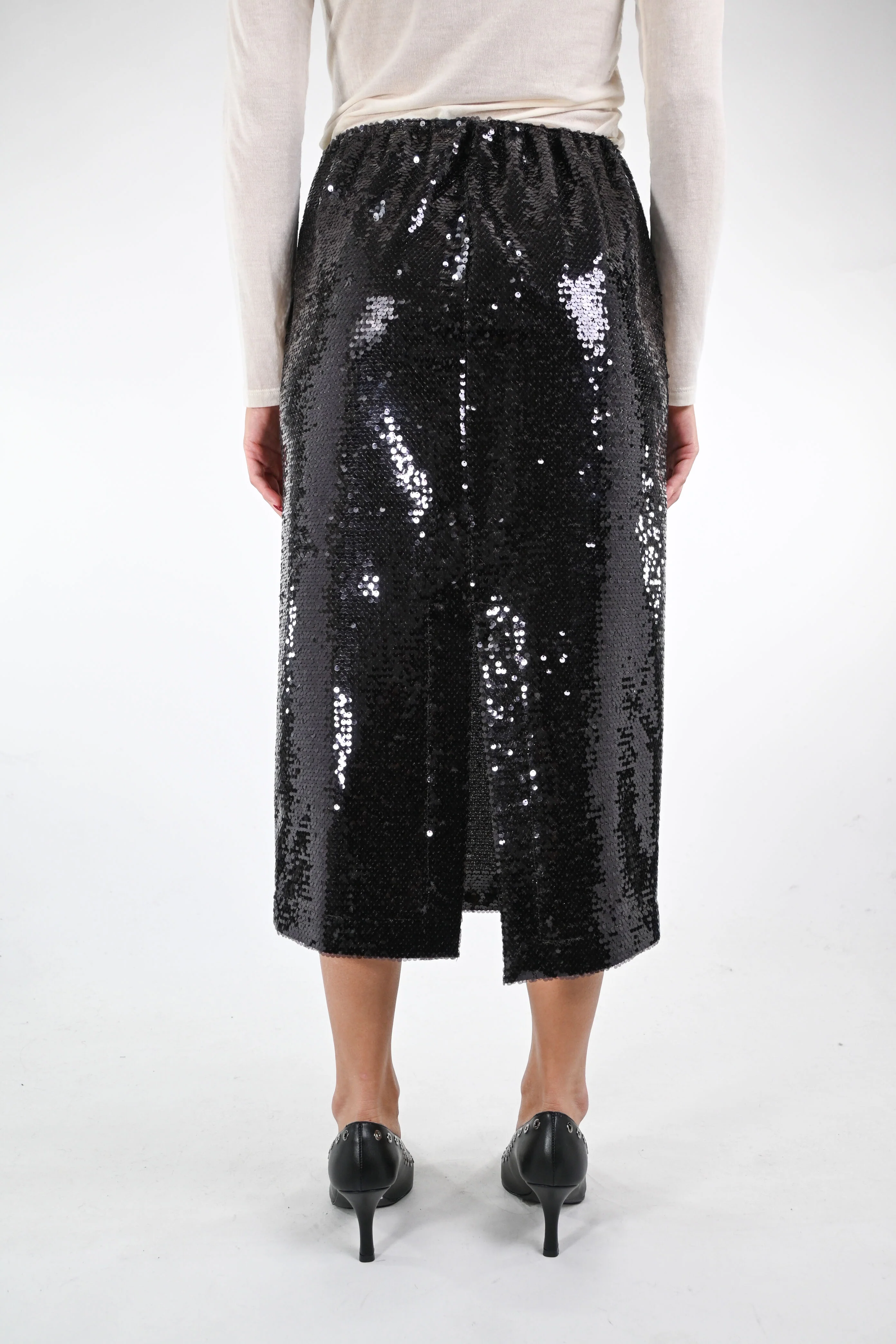 TENSIONE IN - GONNA LONGUETTE PAILLETTES ART.W25GA21 - MORO - Image 4