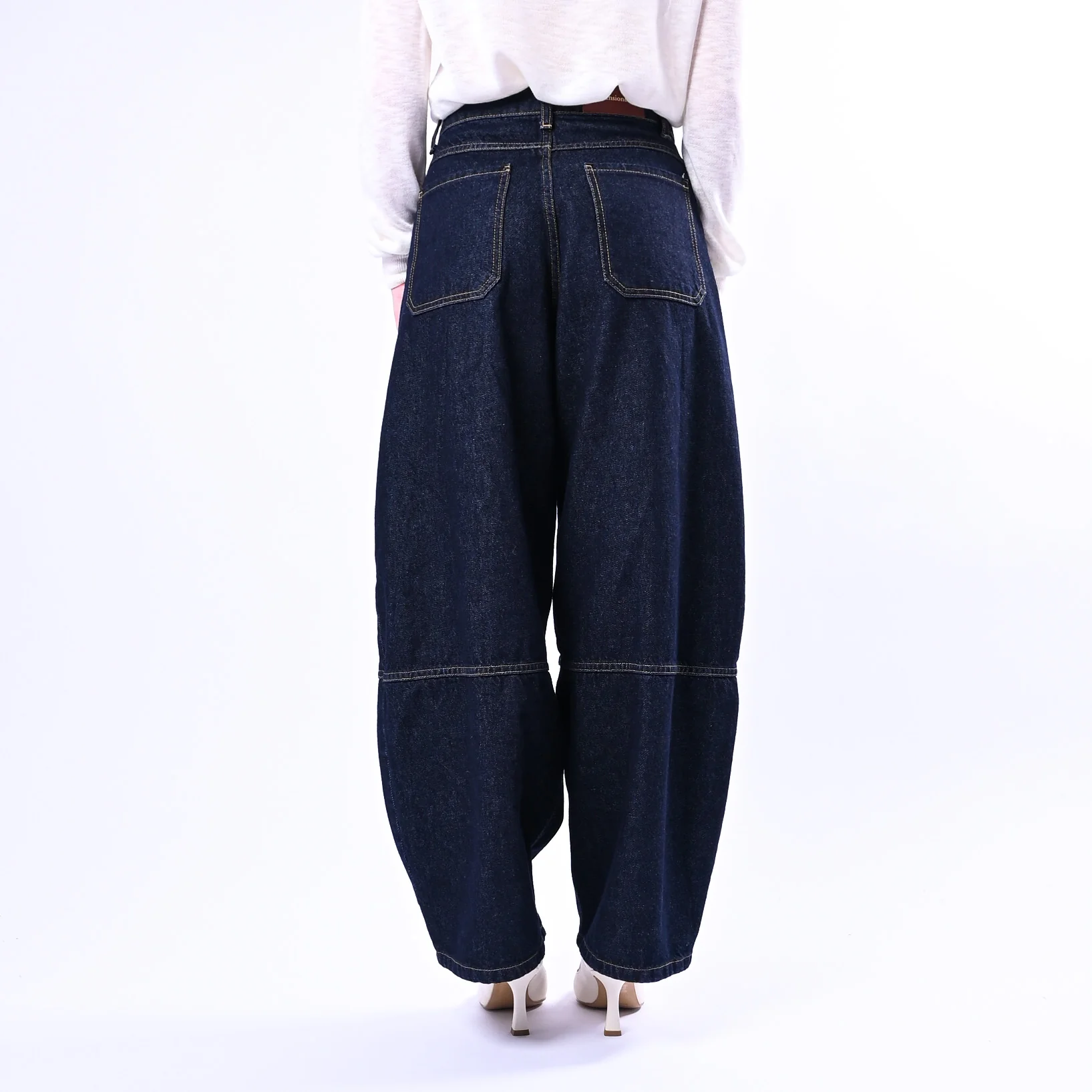 TENSIONE IN - JEANS BARREL WESTERN ART.BALL-BLU - DENIM SCURO - Image 4
