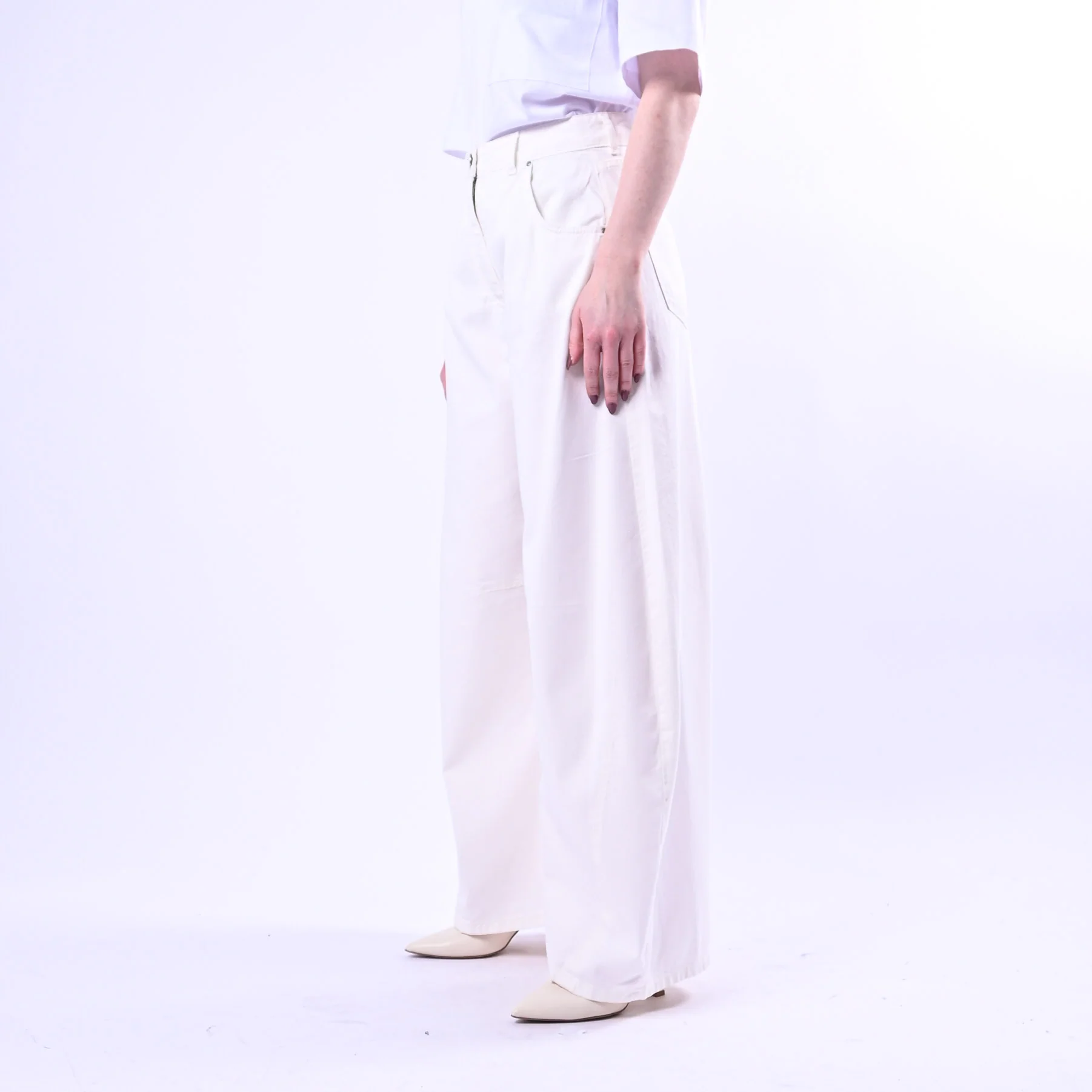 TENSIONE IN - JEANS MODELLO LOUVRE ART.P314B982 - BULL DENIM BIANCO - Image 3