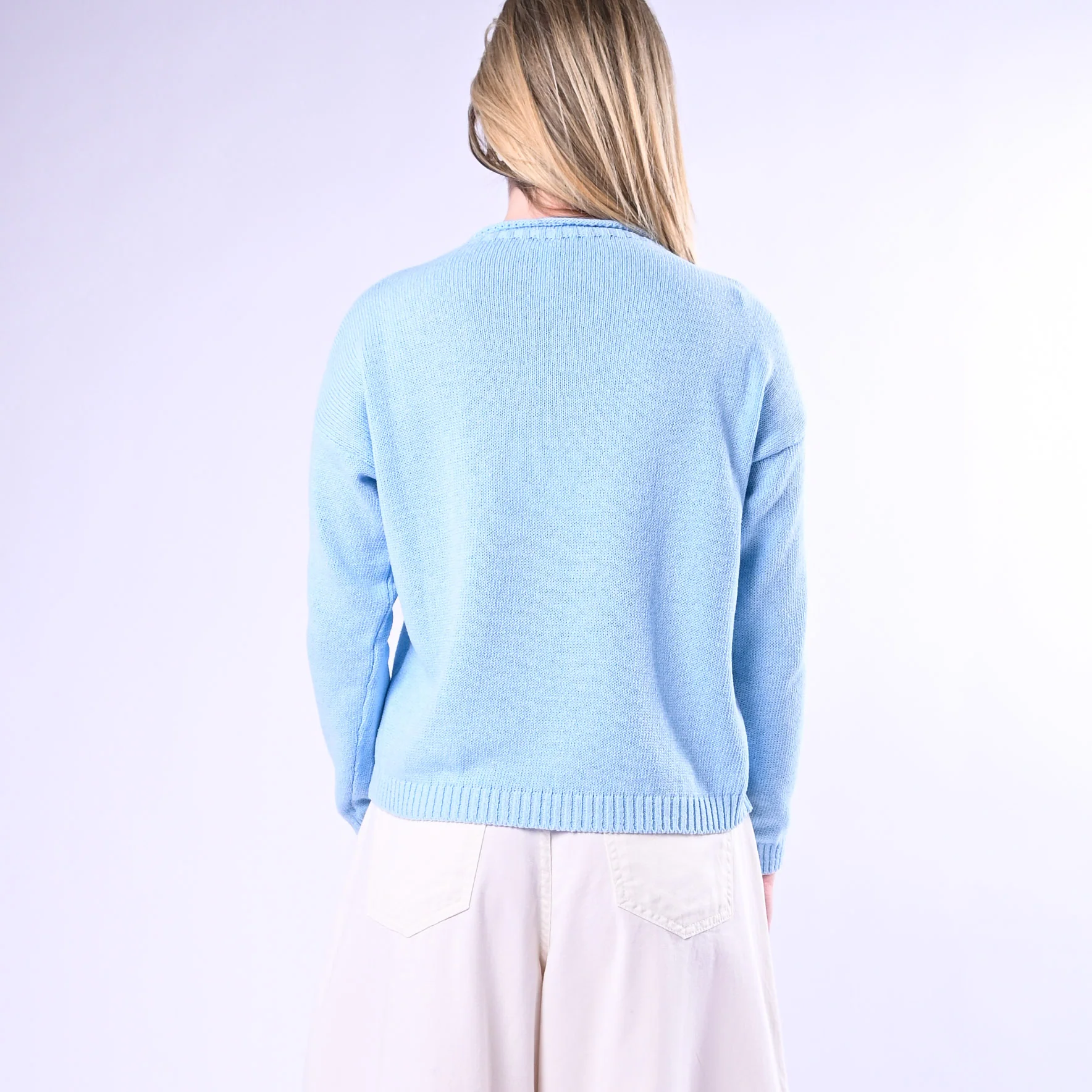 TENSIONE IN - MAGLIA GIROCOLLO ROTOLINO ART.26353/C - CELESTE - Image 4