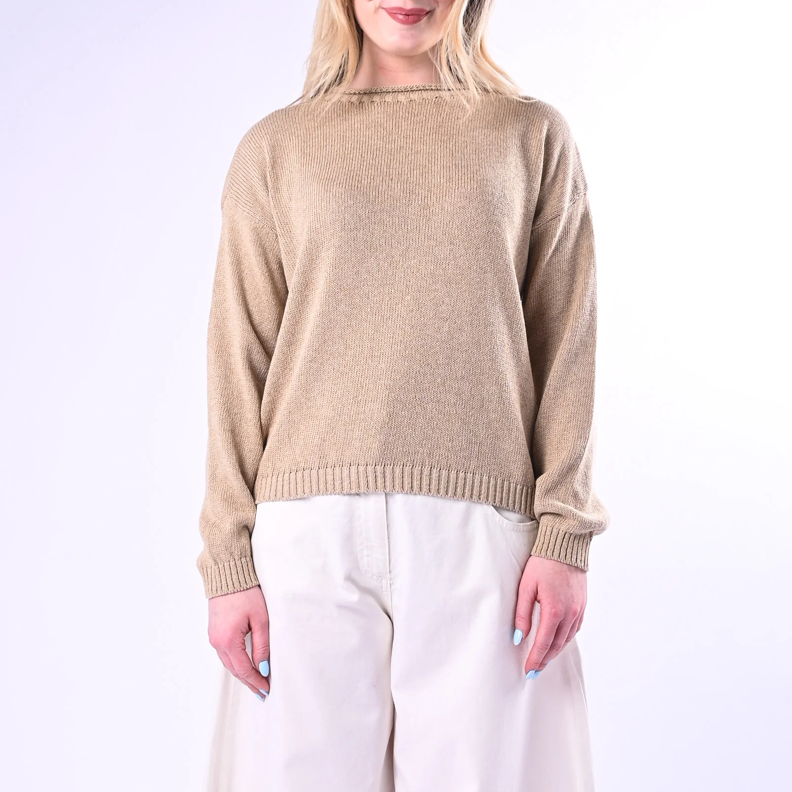 TENSIONE IN - MAGLIA GIROCOLLO ROTOLINO ART.26353/CD - CORDA - Image 2