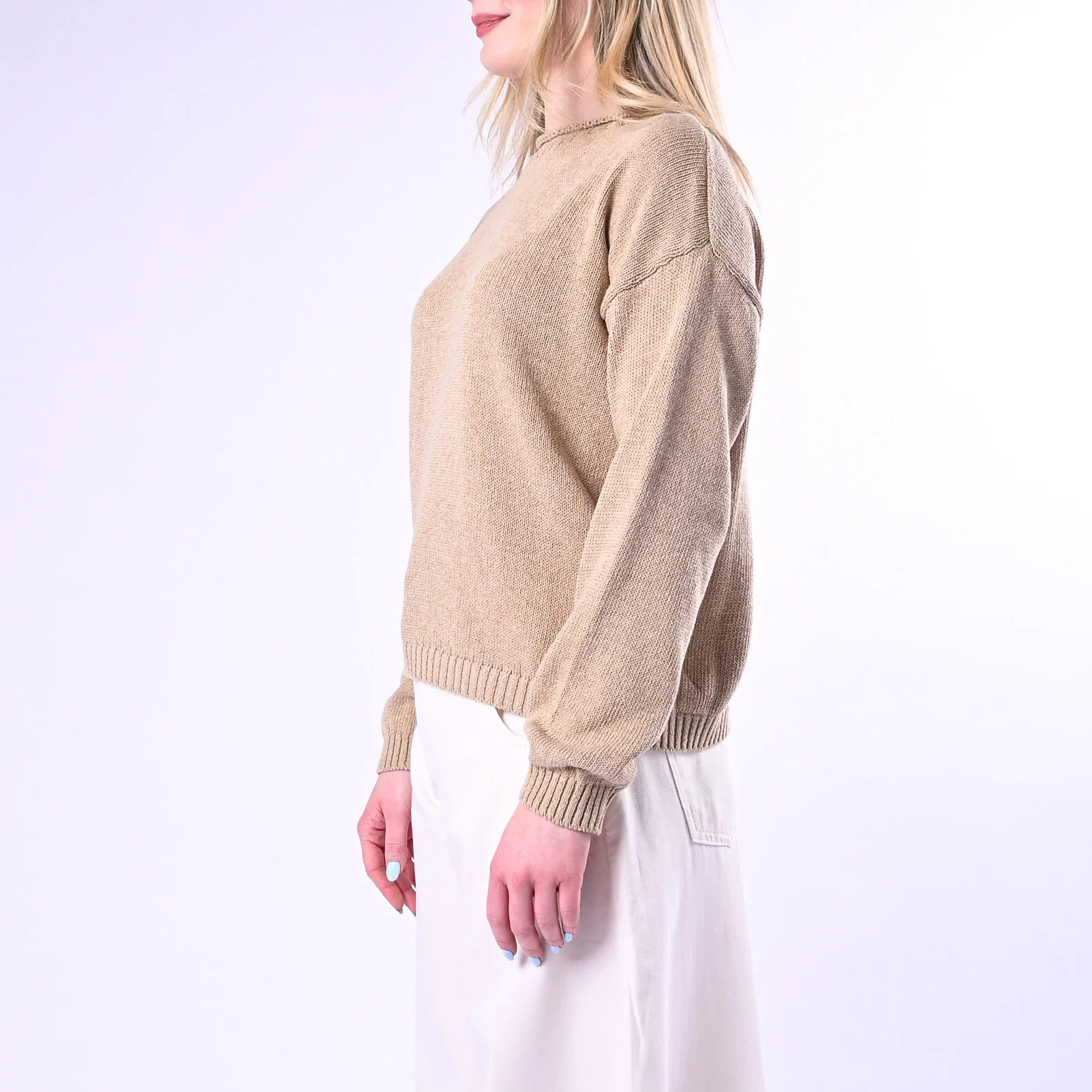 TENSIONE IN - MAGLIA GIROCOLLO ROTOLINO ART.26353/CD - CORDA - Image 3