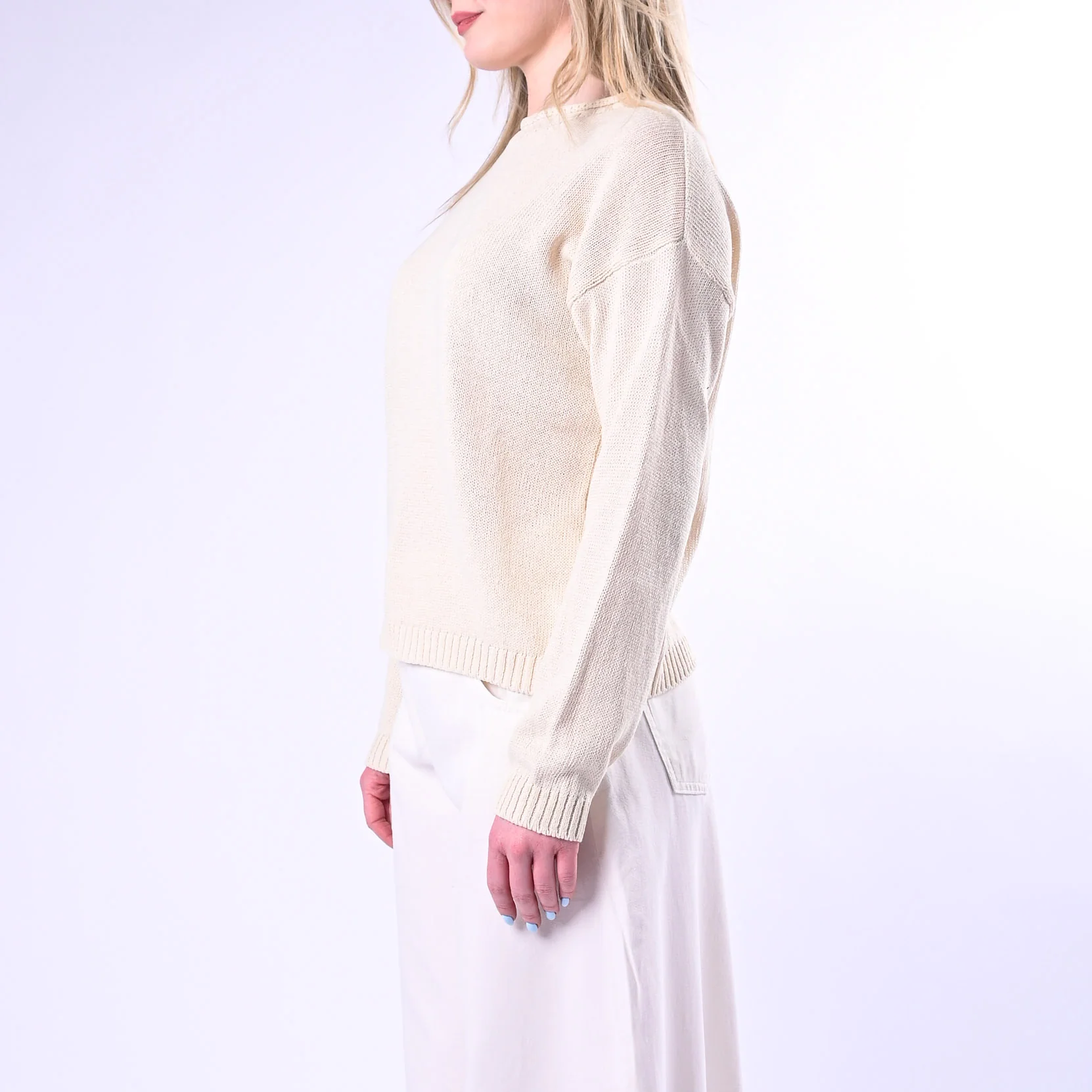 TENSIONE IN - MAGLIA GIROCOLLO ROTOLINO ART.26353/LT - LATTE - Image 3