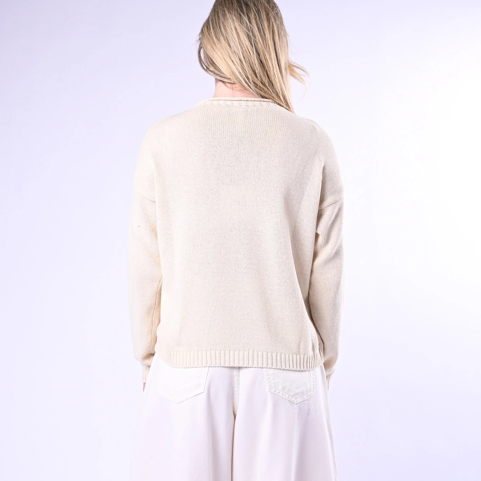 TENSIONE IN - MAGLIA GIROCOLLO ROTOLINO ART.26353/LT - LATTE - Image 4
