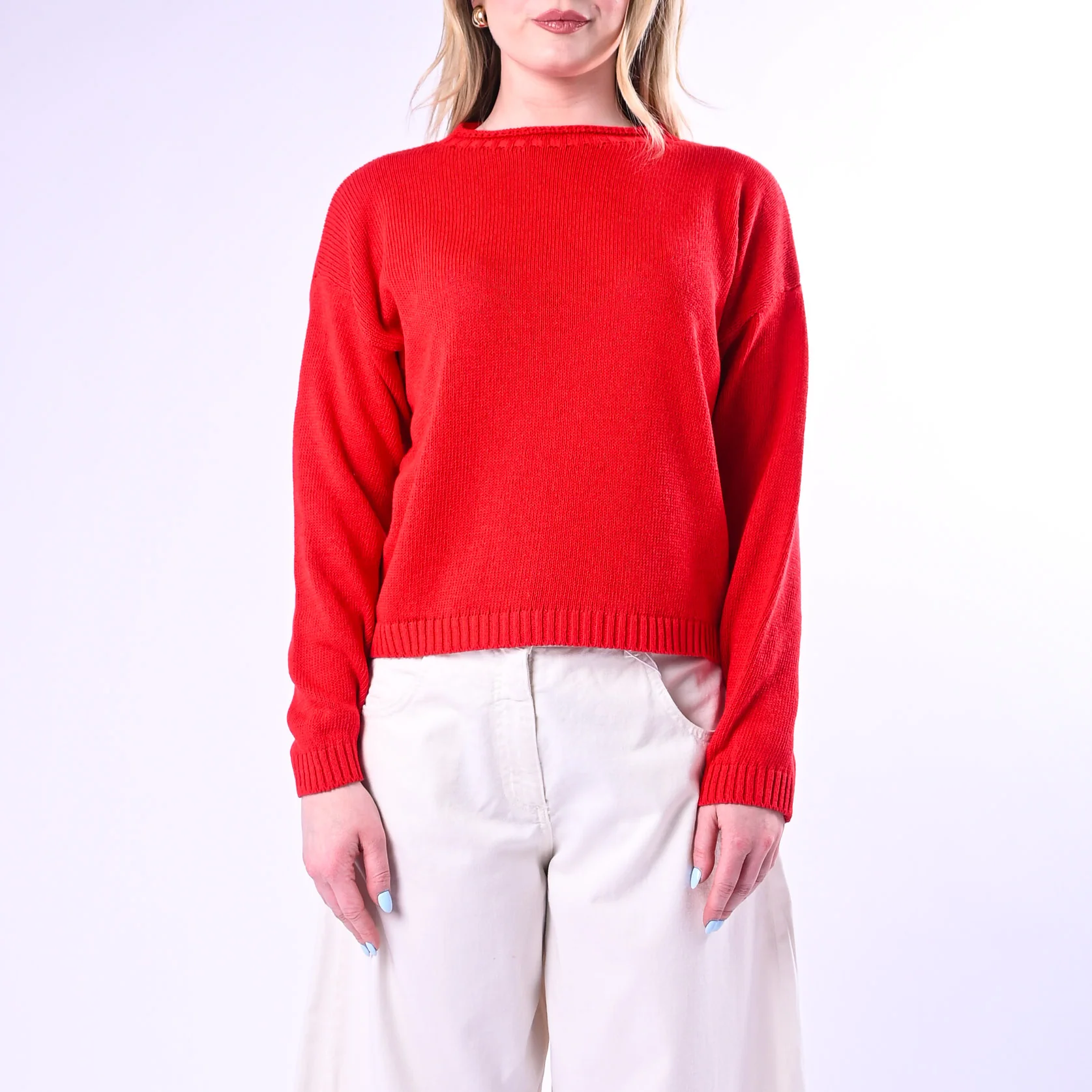 TENSIONE IN - MAGLIA GIROCOLLO ROTOLINO ART.26353/R - ROSSO - Image 2