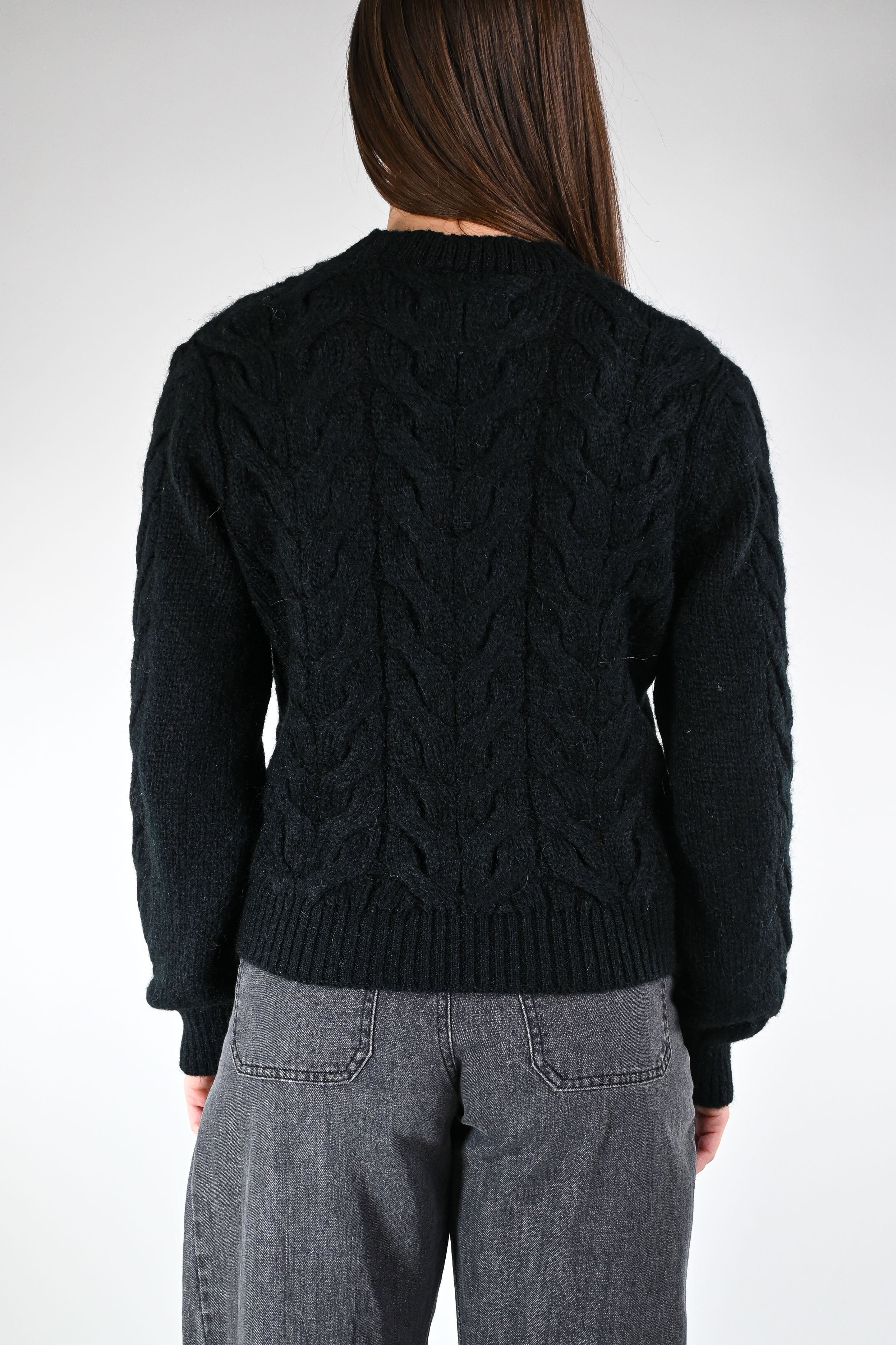 TENSIONE IN - MAGLIA TRECCE MOHAIR ART.J64A401 - NERO - Image 4