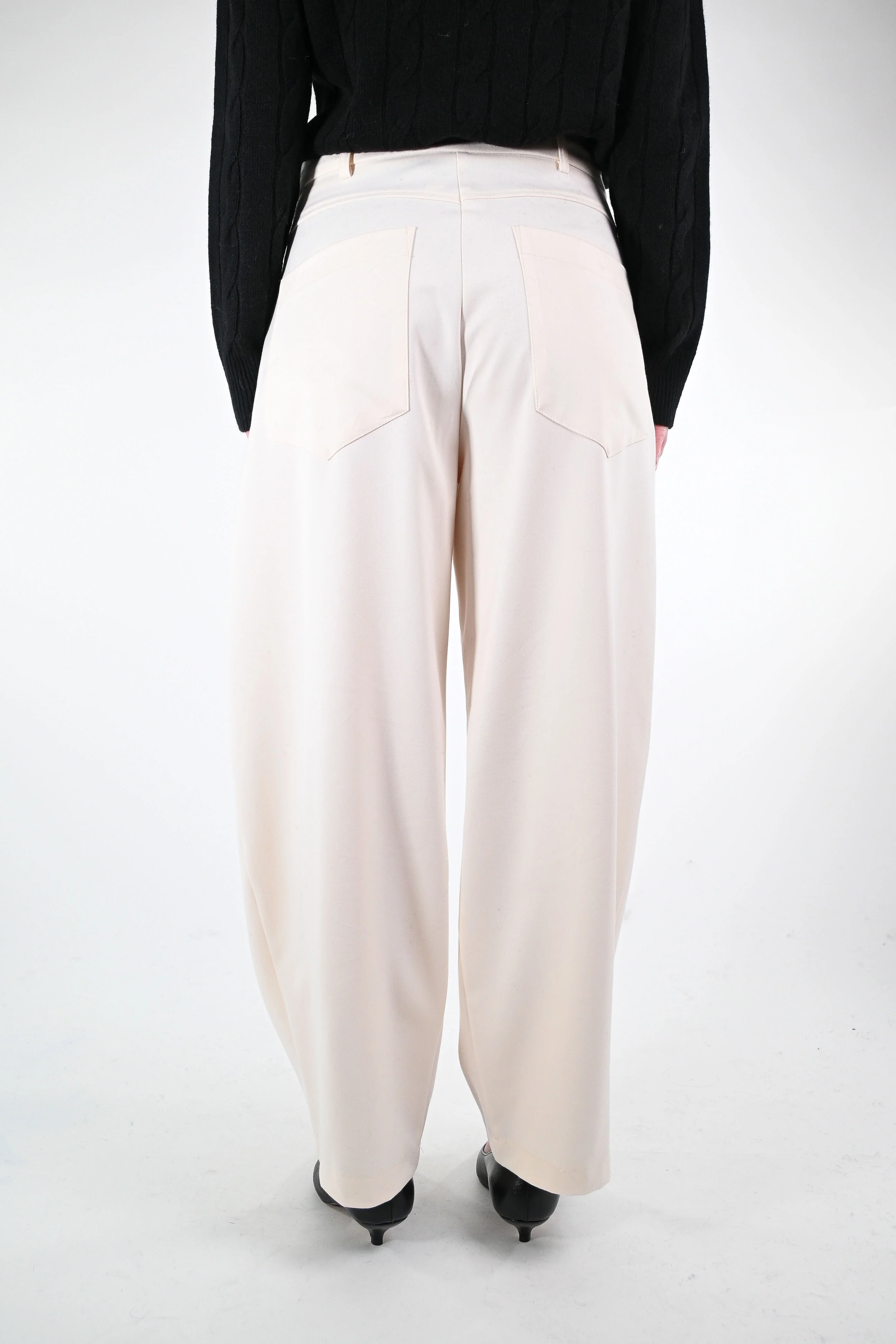 TENSIONE IN - PANTALONE BALLOON FLANELLA ART.26P1743 - PANNA - Image 4