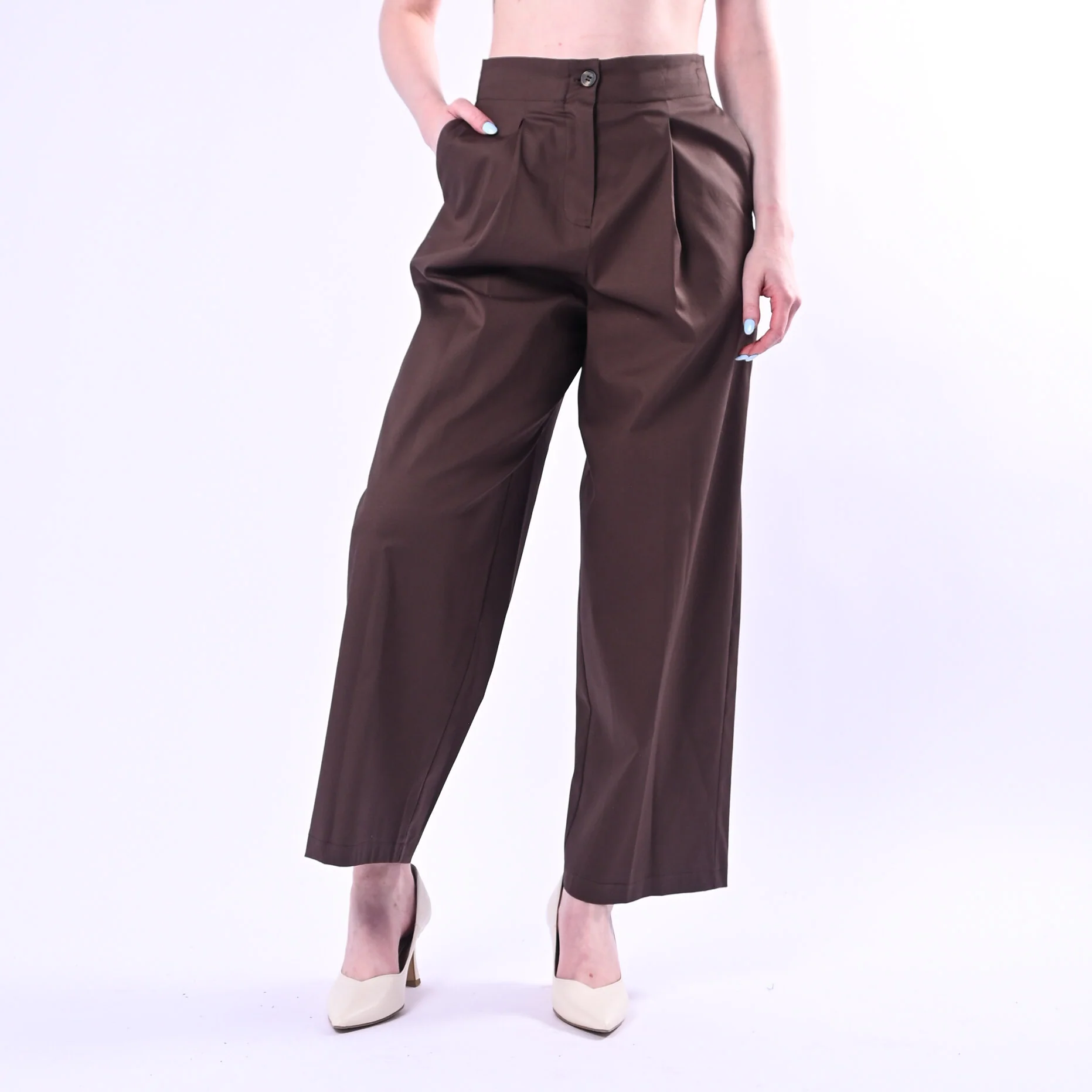 TENSIONE IN - PANTALONE DRITTO CON PINCES ART.26P4516/M - MORO