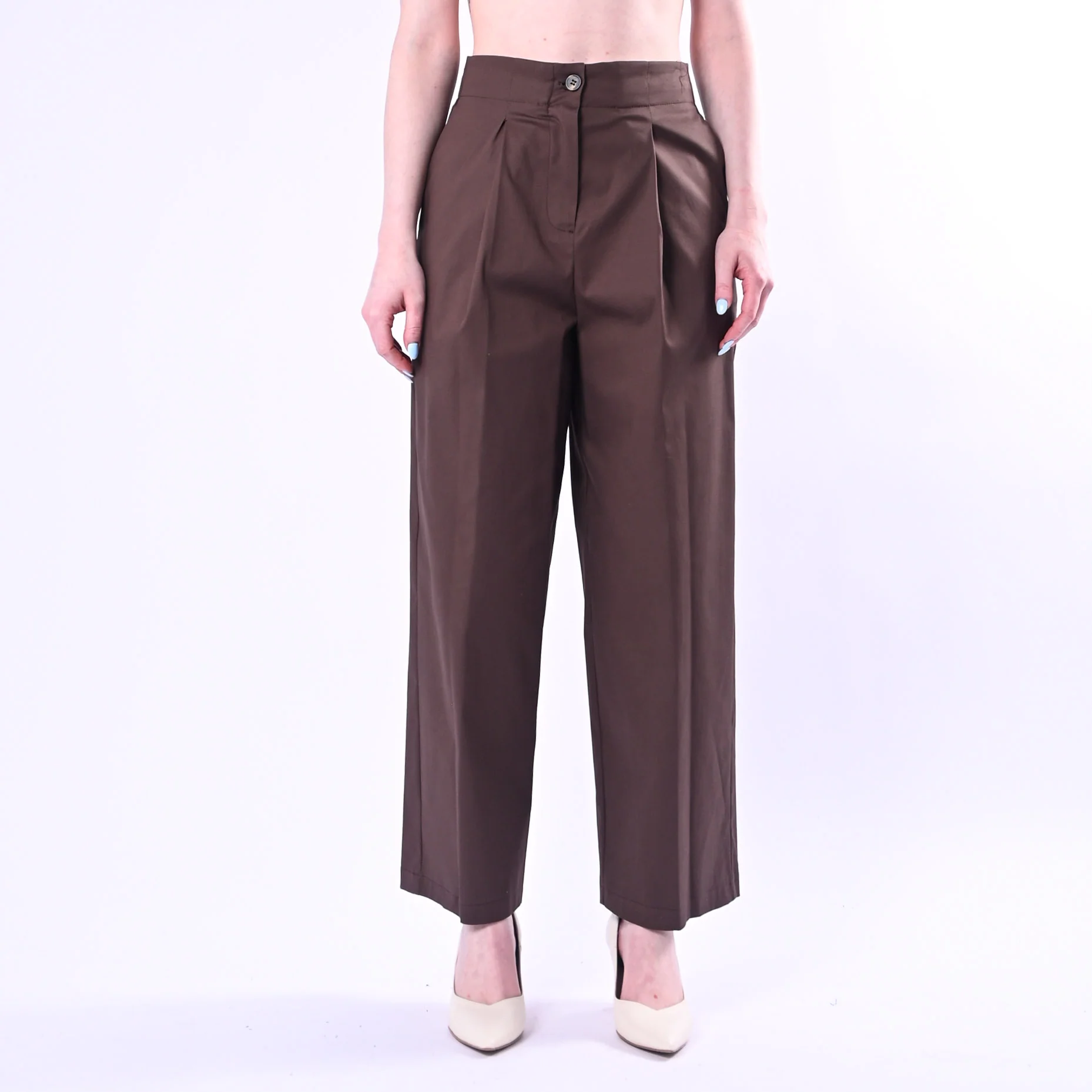 TENSIONE IN - PANTALONE DRITTO CON PINCES ART.26P4516/M - MORO - Image 2