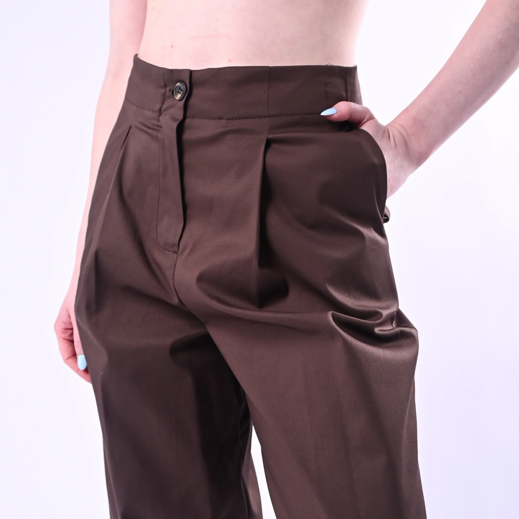 TENSIONE IN - PANTALONE DRITTO CON PINCES ART.26P4516/M - MORO - Image 5