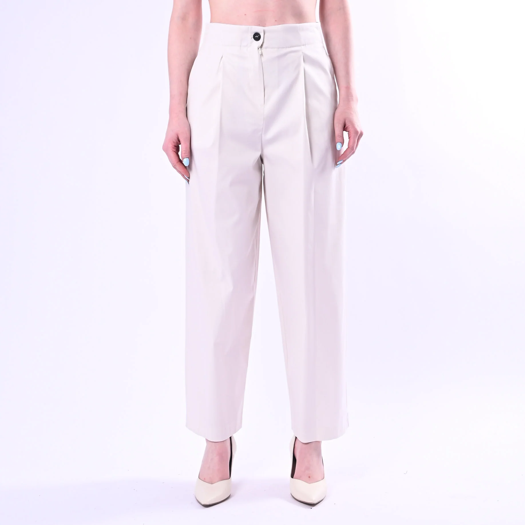 TENSIONE IN - PANTALONE DRITTO CON PINCES ART.26P4516/P - PANNA - Image 2