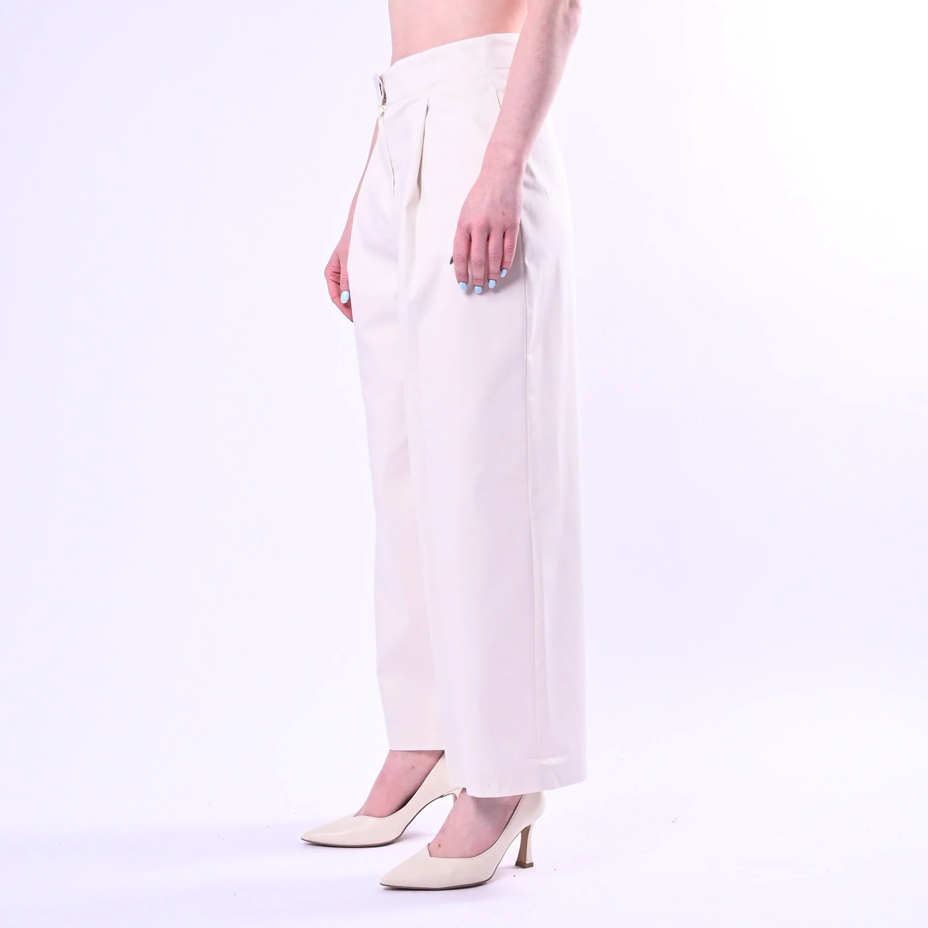 TENSIONE IN - PANTALONE DRITTO CON PINCES ART.26P4516/P - PANNA - Image 3