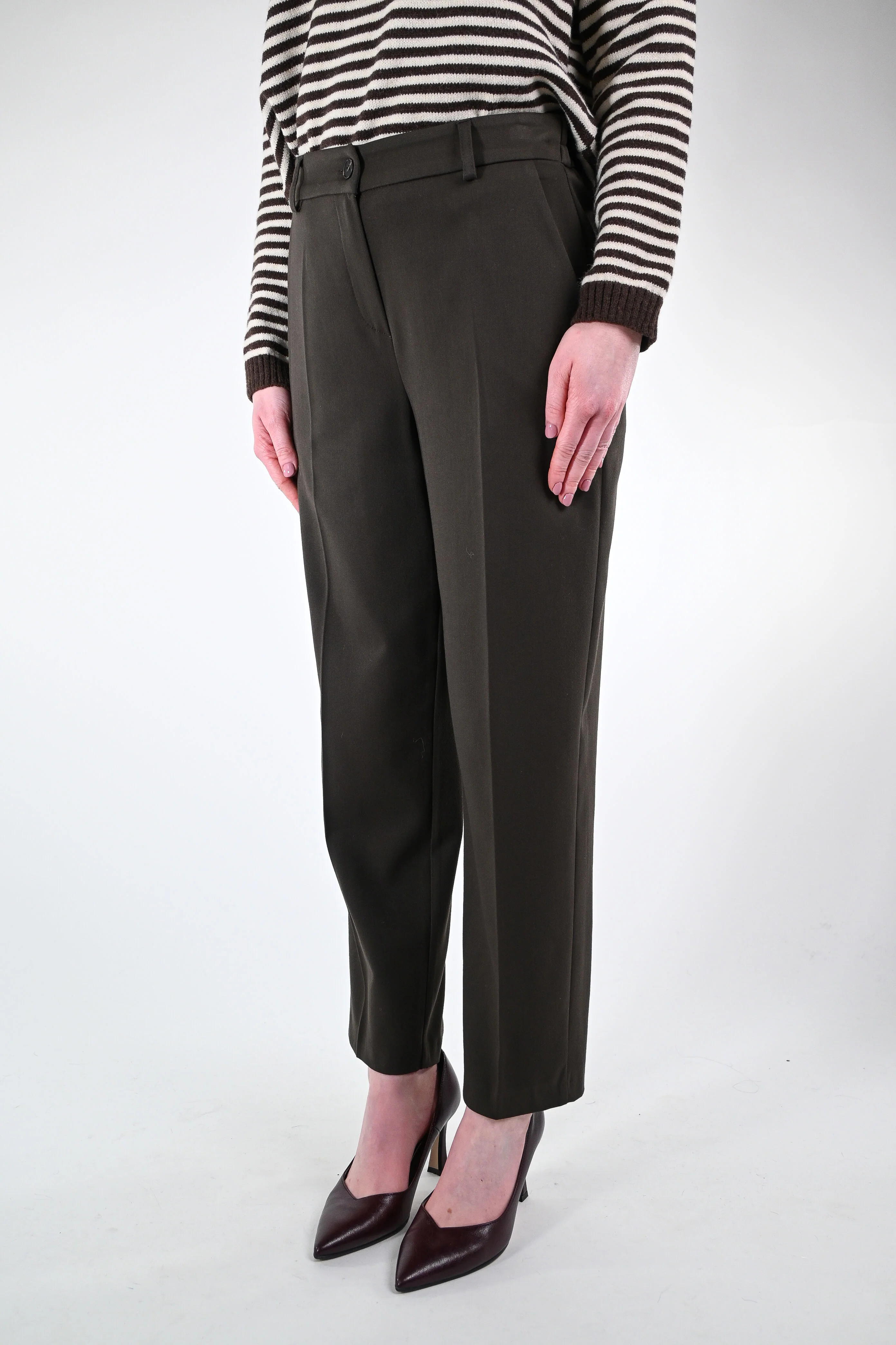 TENSIONE IN - PANTALONE SLIM FLANELLA ART.26P1576 - MORO - Image 3