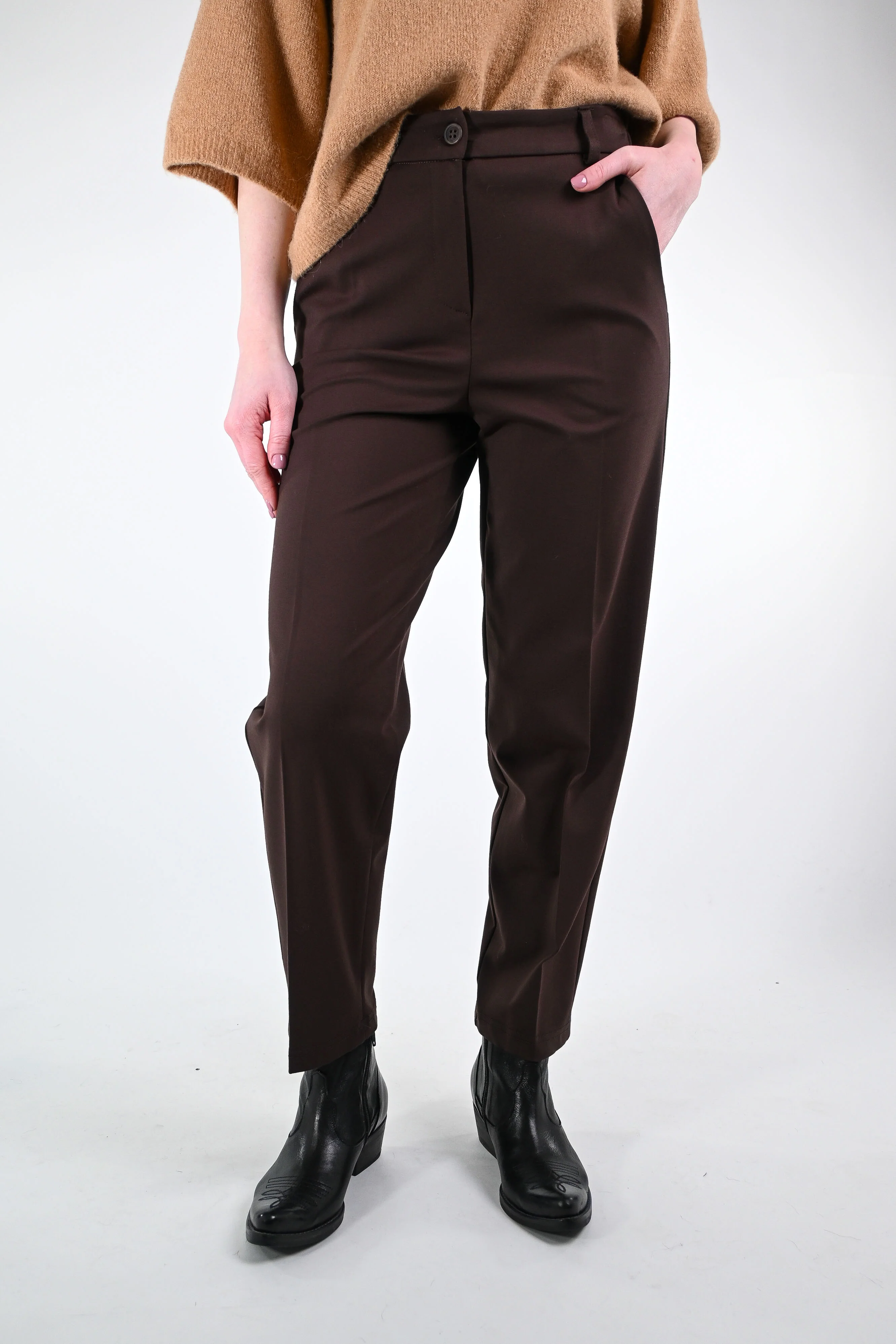 TENSIONE IN - PANTALONE SLIM PUNTO MILANO ART.26P1621 - MORO