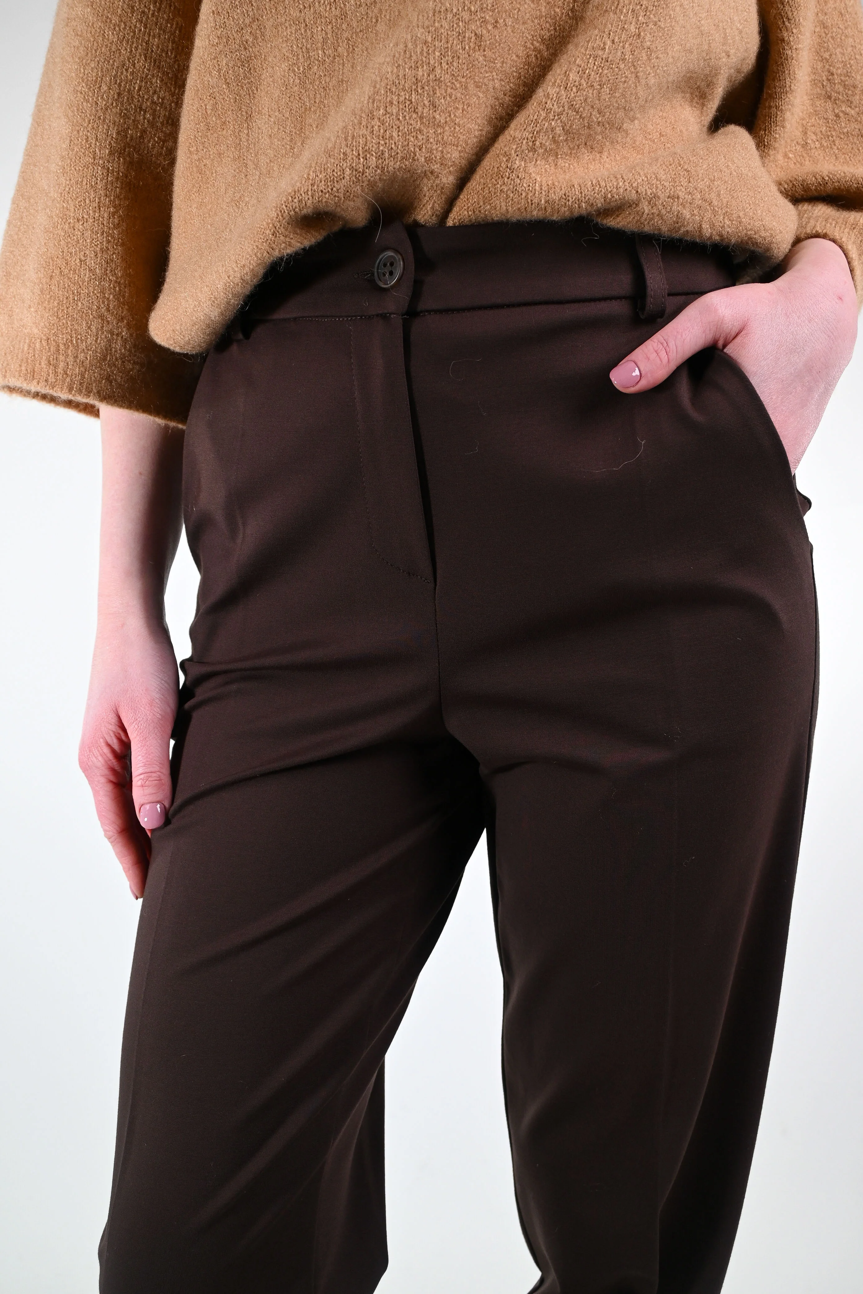 TENSIONE IN - PANTALONE SLIM PUNTO MILANO ART.26P1621 - MORO - Image 5