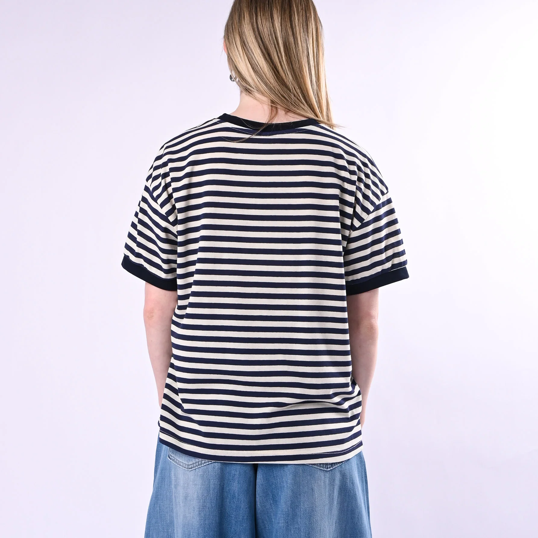 TENSIONE IN - T-SHIRT A RIGHE CON PROFILO ART.26M4893/B - BLU - Image 4