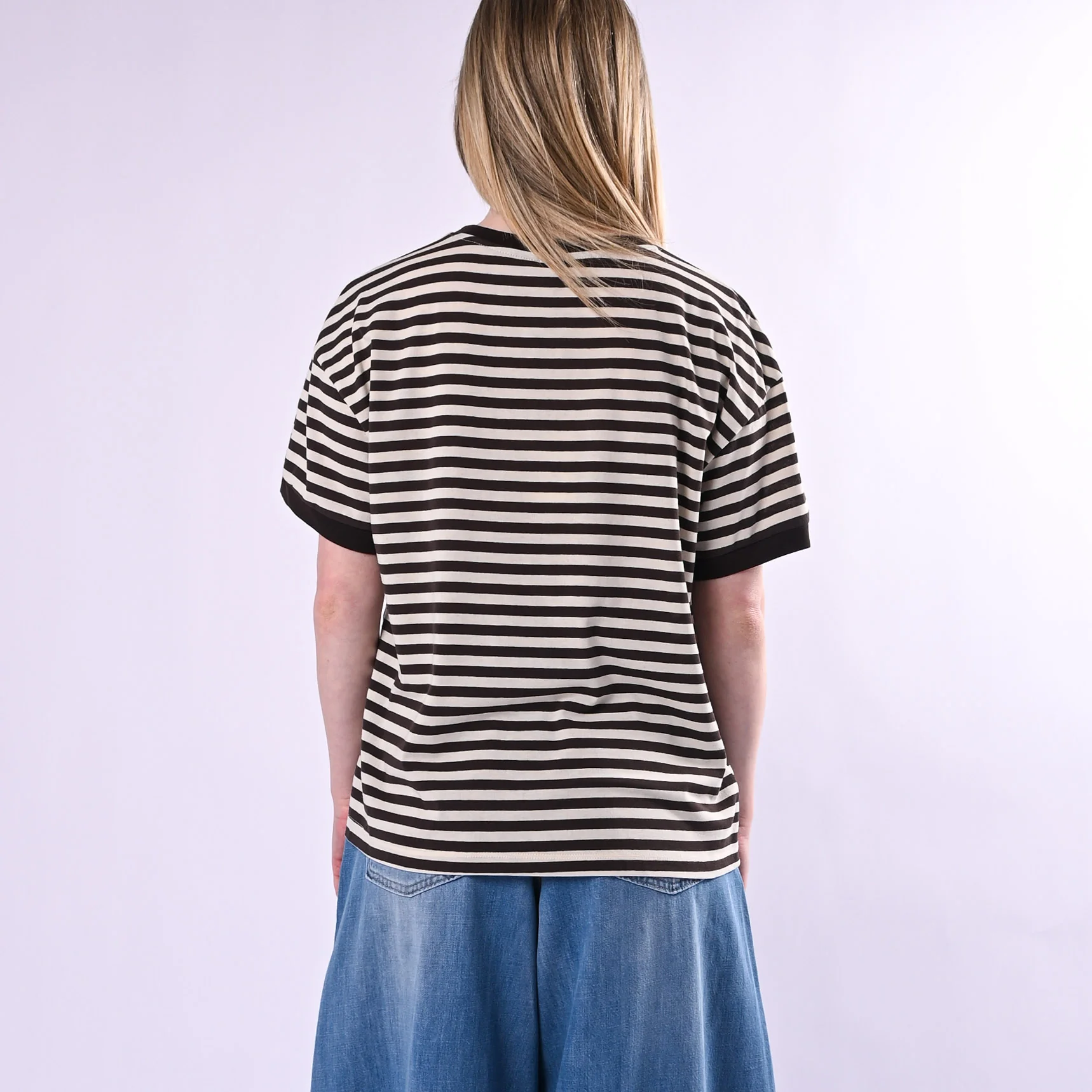 TENSIONE IN - T-SHIRT A RIGHE CON PROFILO ART.26M4893/M - MORO - Image 4