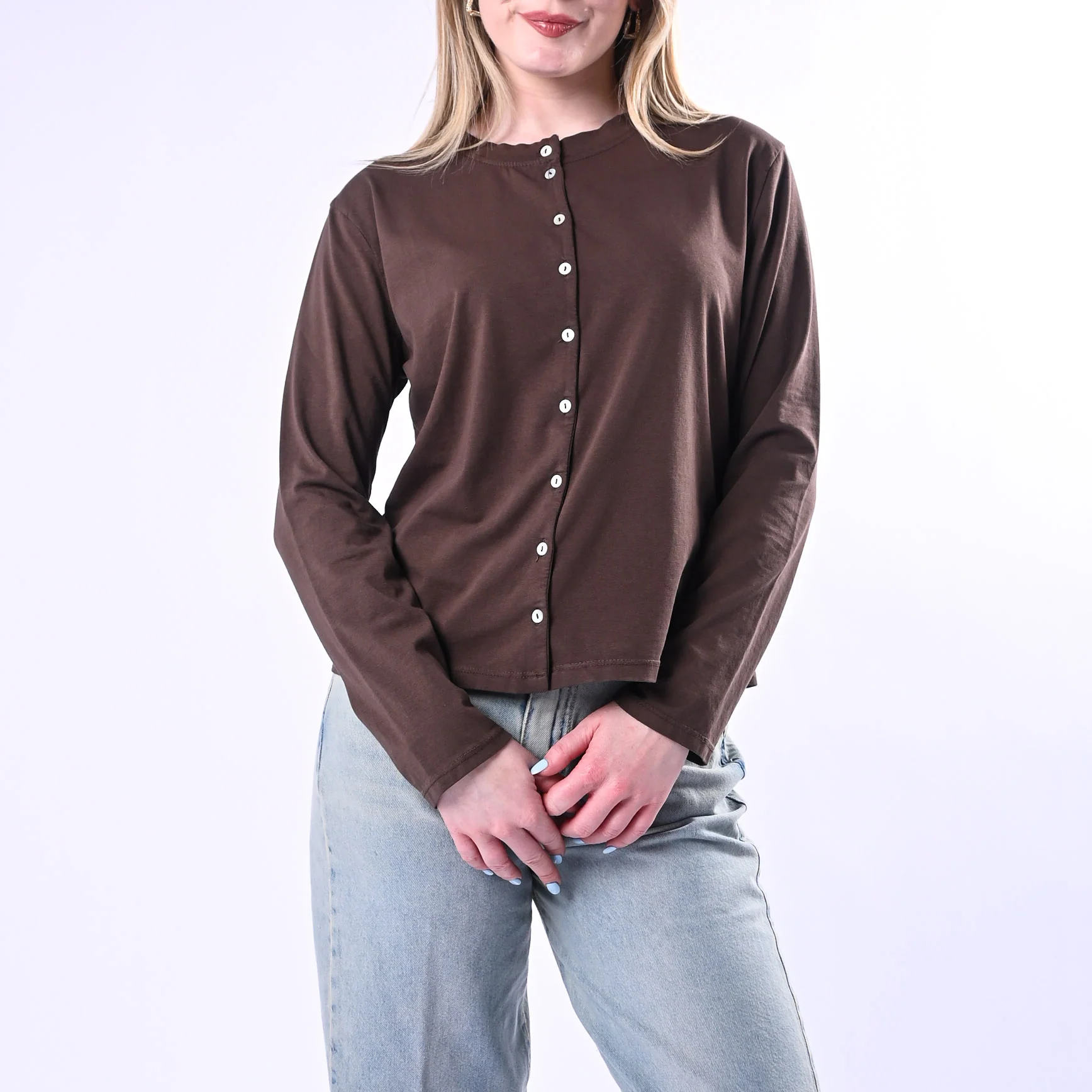 TENSIONE IN - T-SHIRT REBECCHINA JERSEY ART.21012/C - CIOCCOLATO