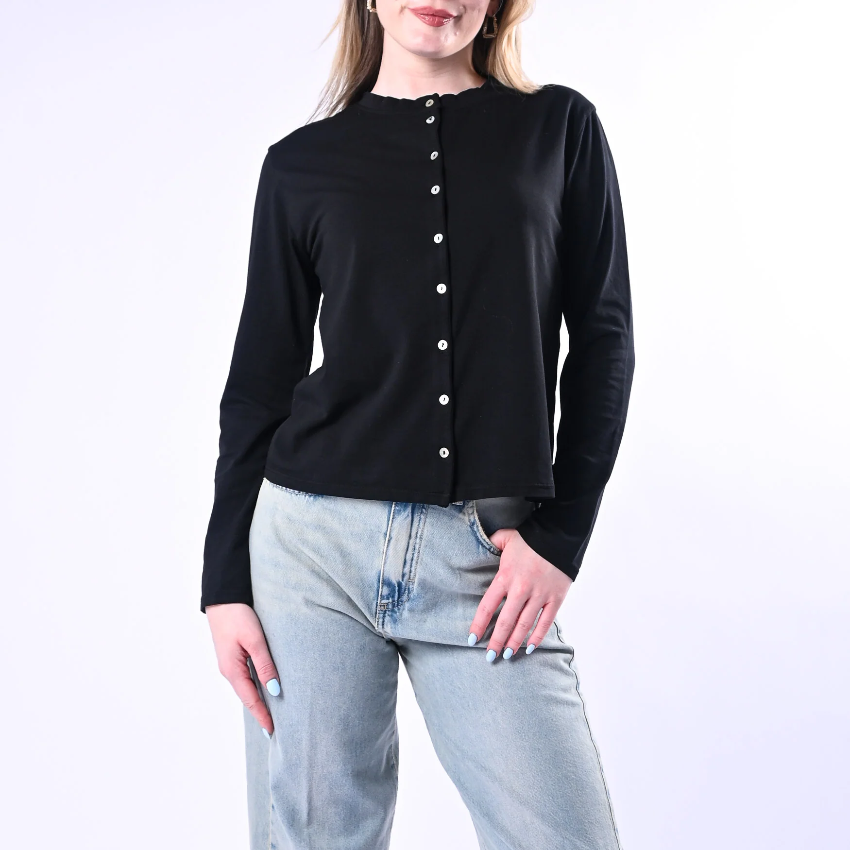 TENSIONE IN - T-SHIRT REBECCHINA JERSEY ART.21012/N - NERO