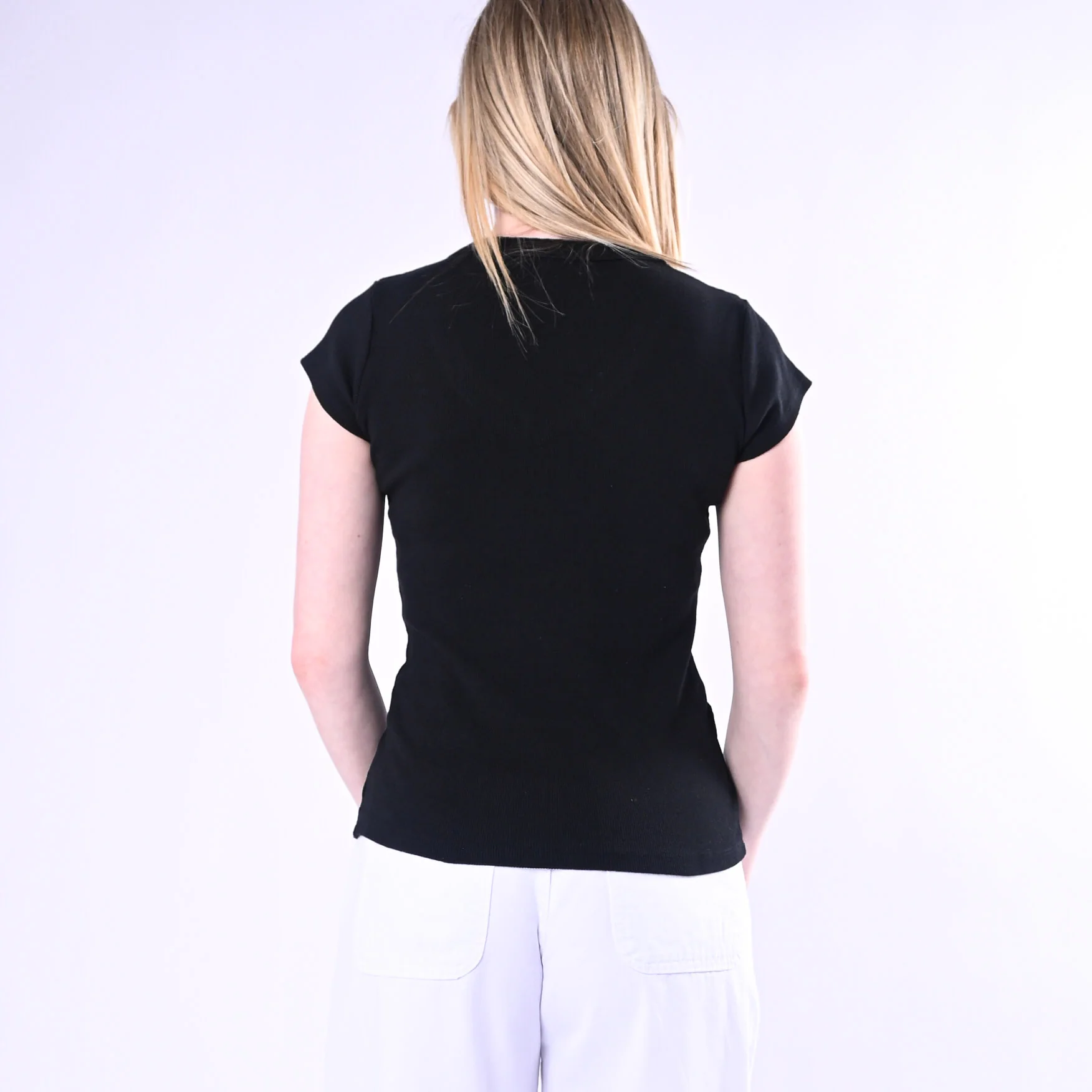TENSIONE IN - T-SHIRT SCOLLO V A COSTINE ART.21005/N - NERO - Image 4