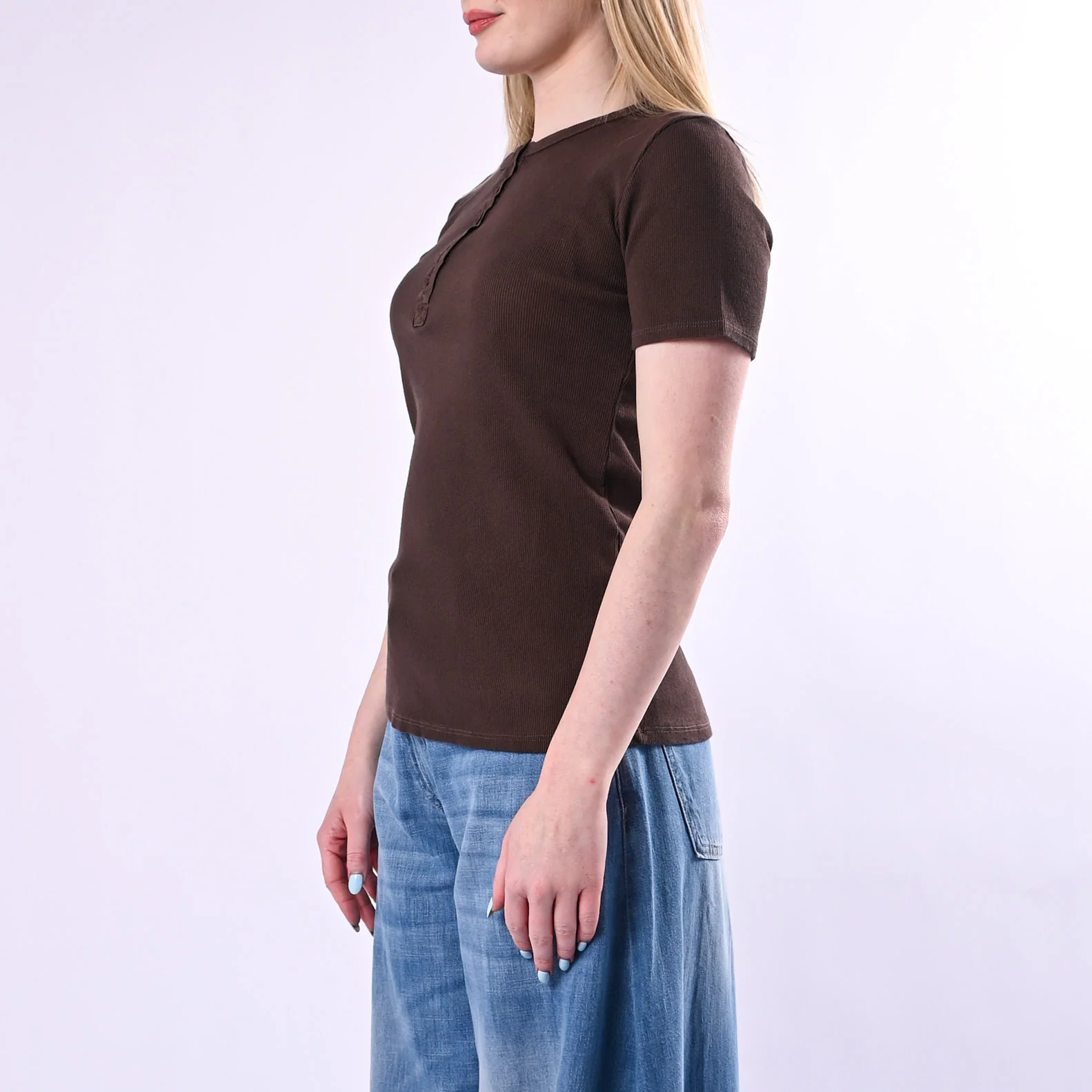TENSIONE IN - T-SHIRT SERAFINO A COSTINE ART. 21006/C - CIOCCOLATO - Image 3