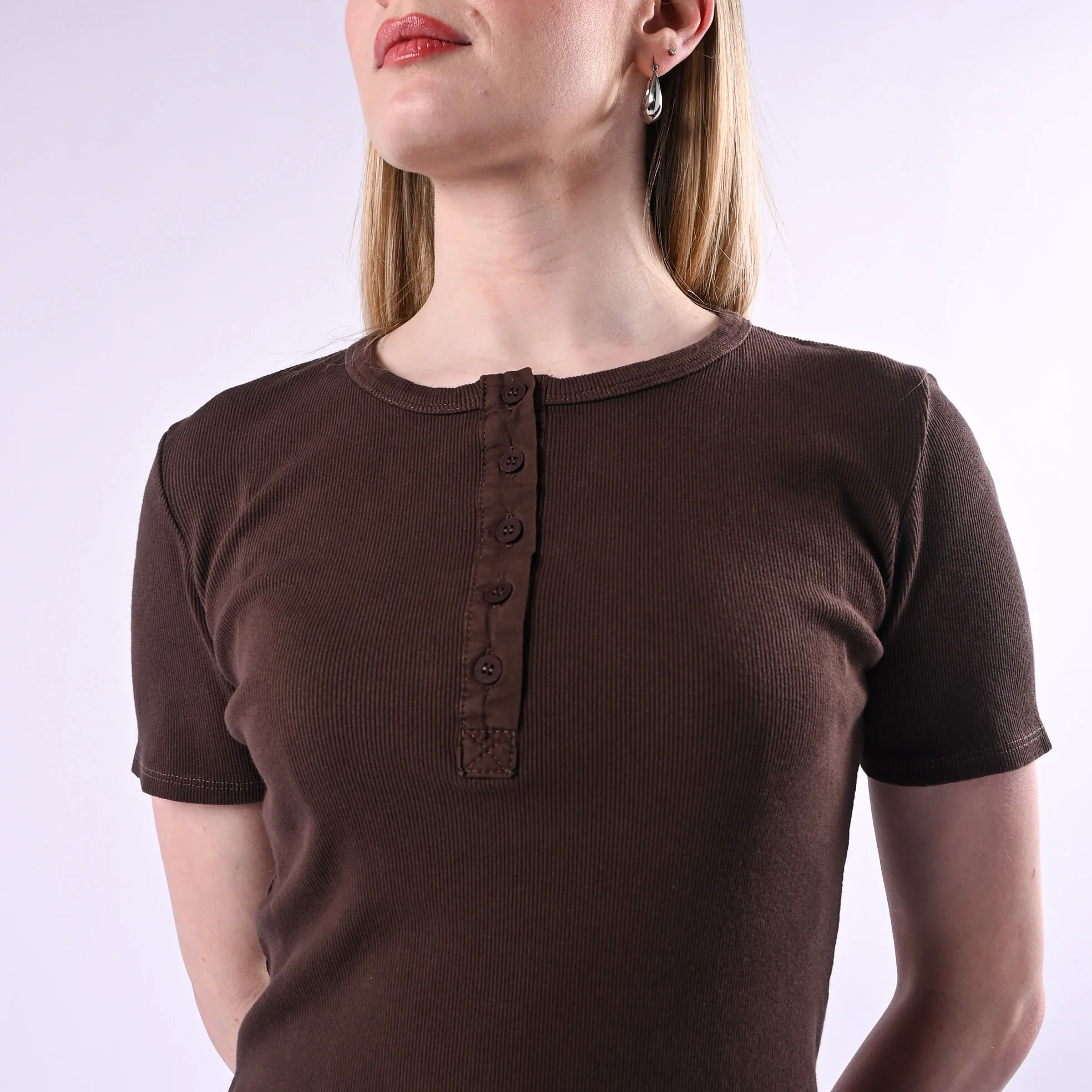 TENSIONE IN - T-SHIRT SERAFINO A COSTINE ART. 21006/C - CIOCCOLATO - Image 5