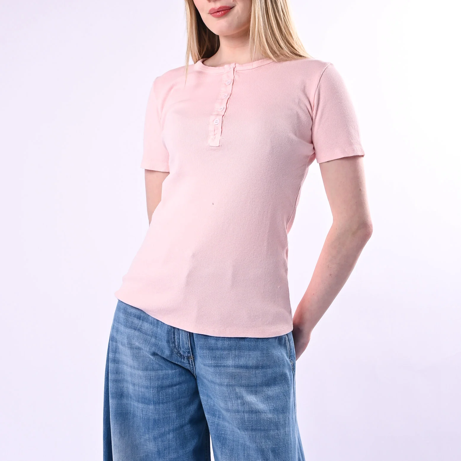 TENSIONE IN - T-SHIRT SERAFINO A COSTINE ART. 21006/R - ROSA