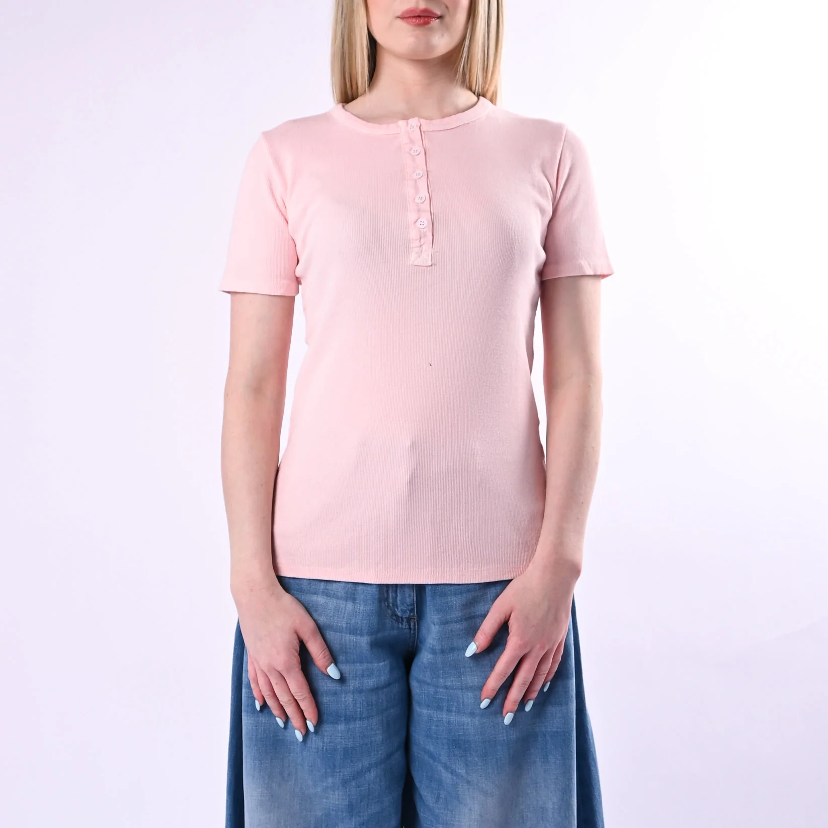 TENSIONE IN - T-SHIRT SERAFINO A COSTINE ART. 21006/R - ROSA - Image 2