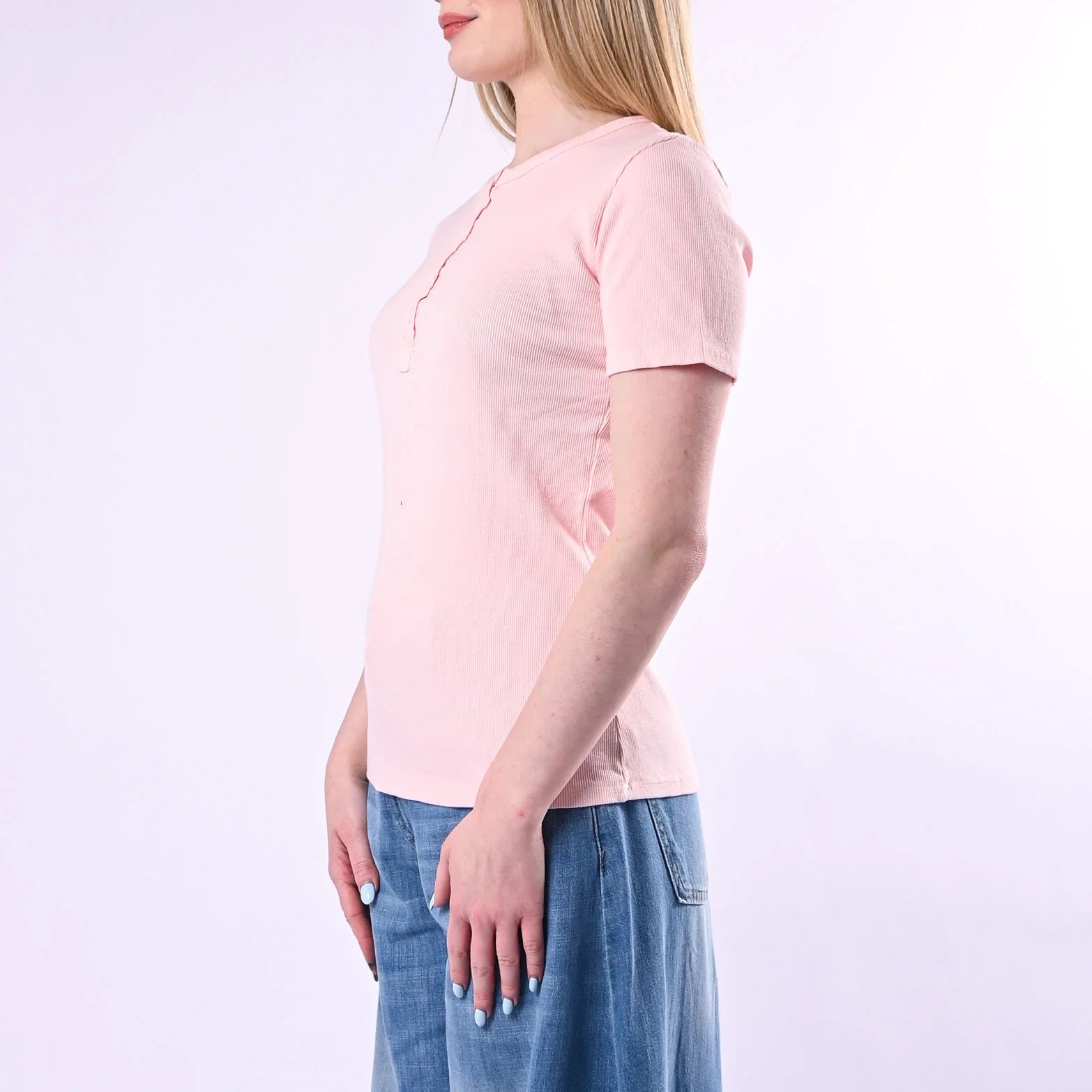 TENSIONE IN - T-SHIRT SERAFINO A COSTINE ART. 21006/R - ROSA - Image 3