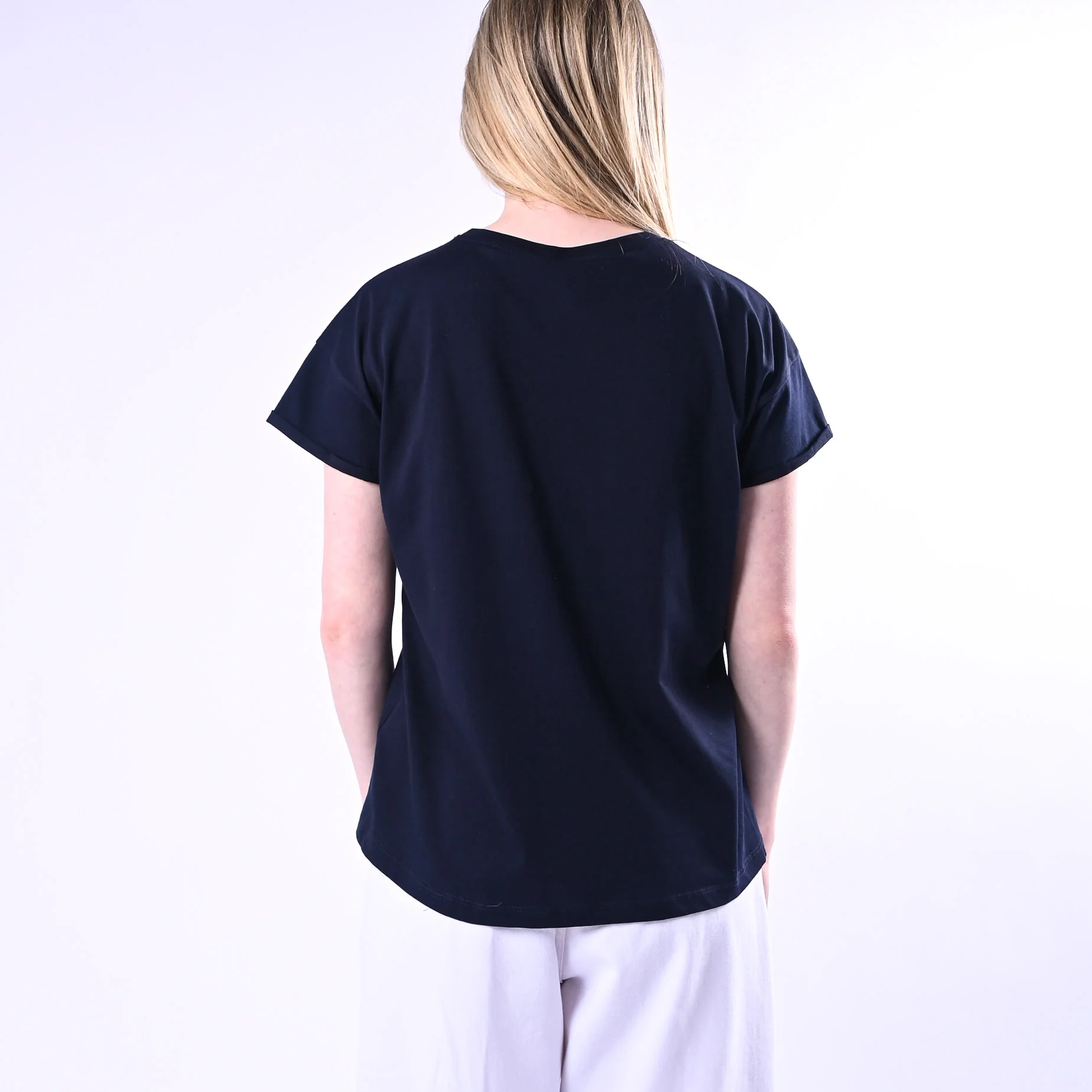 TENSIONE IN - T-SHIRT STAMPA N°5 ART.26M4385/BBI - BLU/BIANCO - Image 4