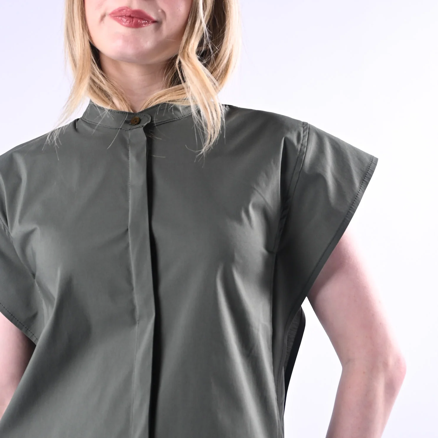 VICOLO - CAMICIA COREANA SPALLA ALETTE ART.TAB2008/M - MILITARE - Image 6