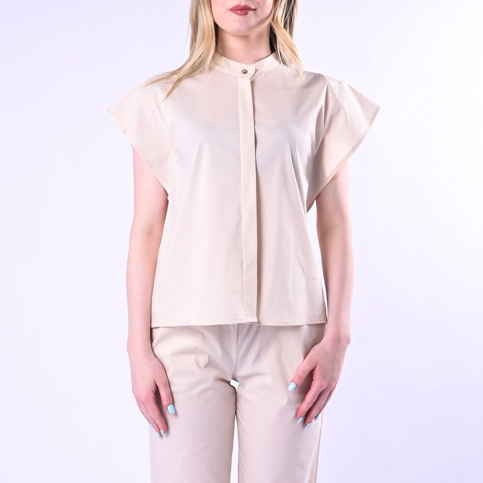 VICOLO - CAMICIA COREANA SPALLA ALETTE ART.TAB2008/V - VANIGLIA - Image 3