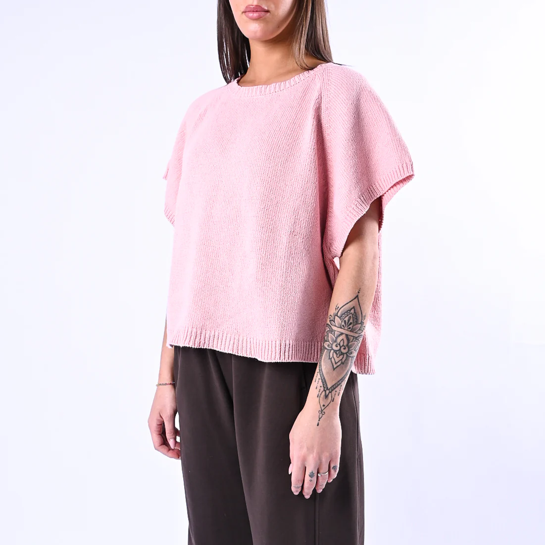 VICOLO - GILET OVER IN MAGLIA ART.5AB5009 - ROSA - Image 4
