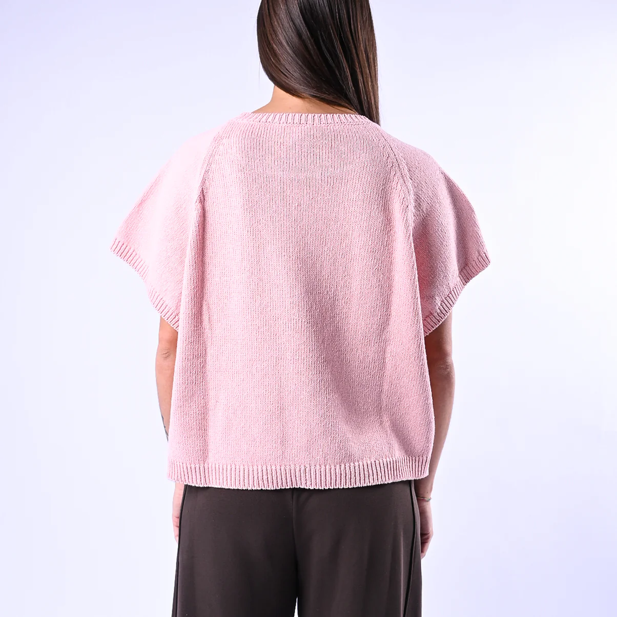 VICOLO - GILET OVER IN MAGLIA ART.5AB5009 - ROSA - Image 5