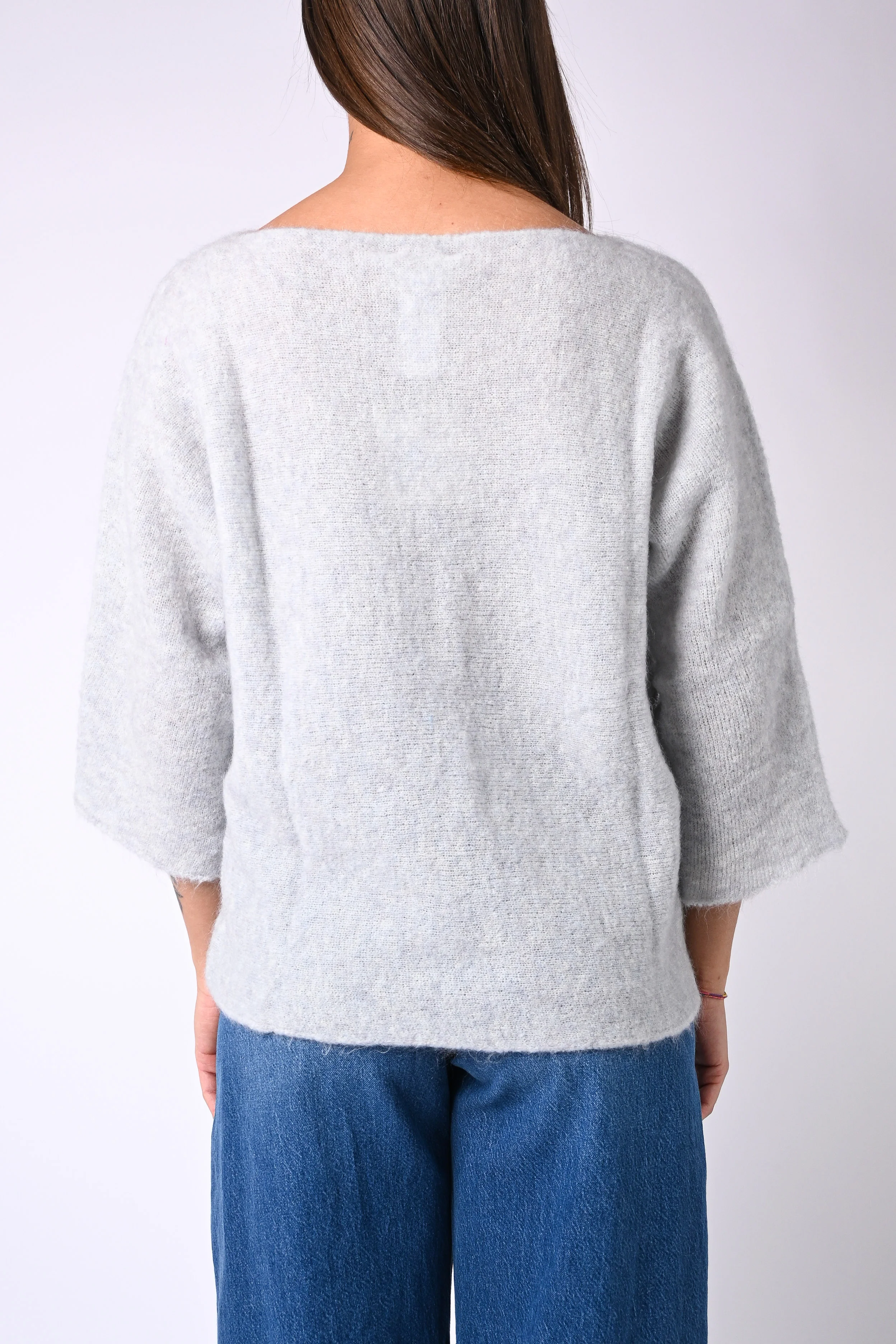 VICOLO - MAGLIA BARCHETTA MOHAIR/MERINOS ART.55111/F - PERLA - Image 4