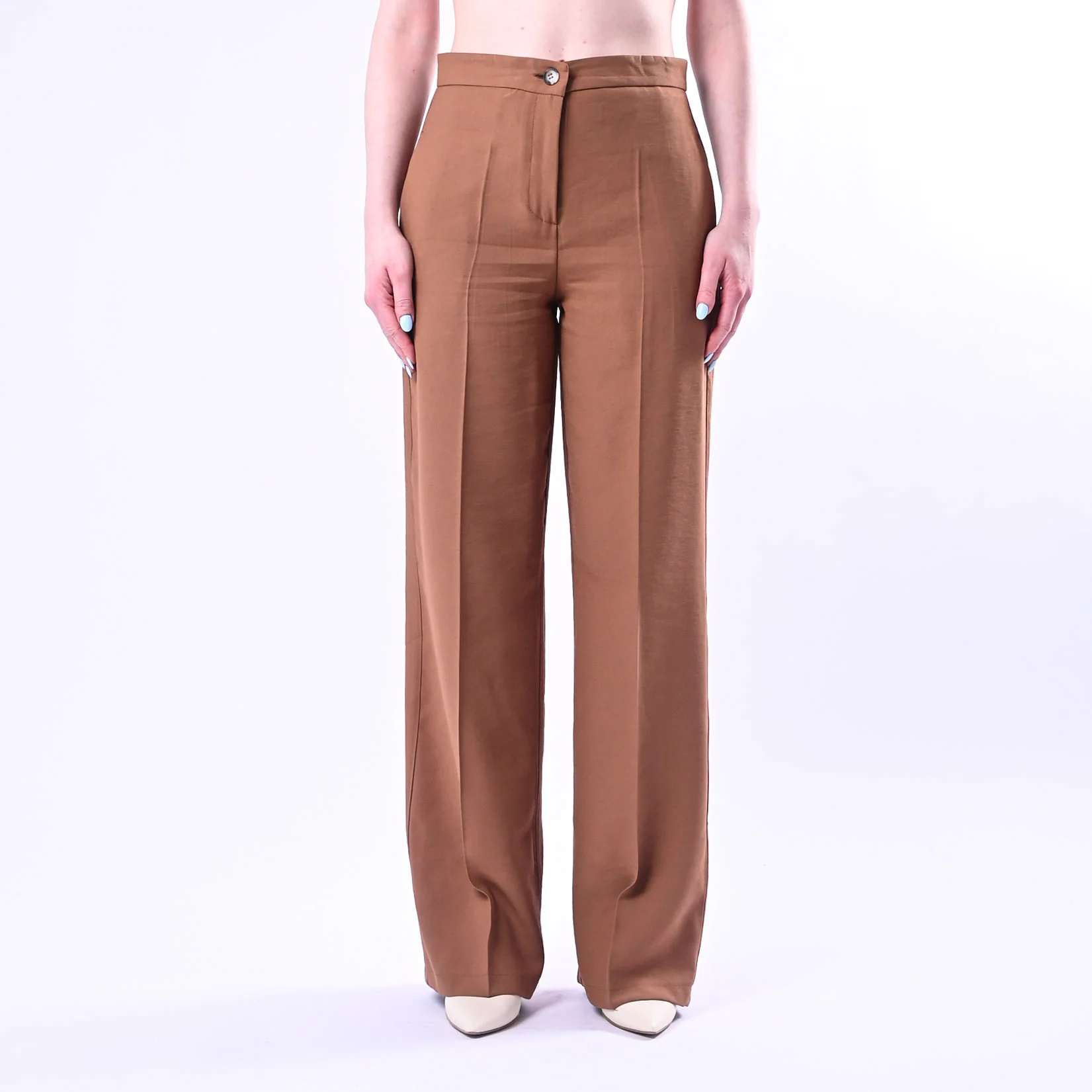 VICOLO - PANTALONE PALAZZO IN VISCOSA ART.TAB1933/T - TABACCO - Image 2