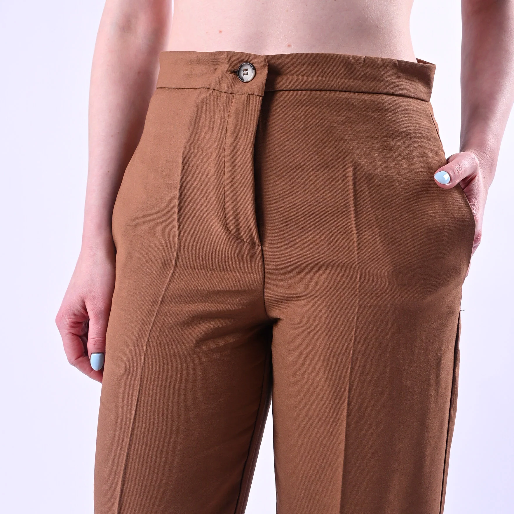 VICOLO - PANTALONE PALAZZO IN VISCOSA ART.TAB1933/T - TABACCO - Image 5